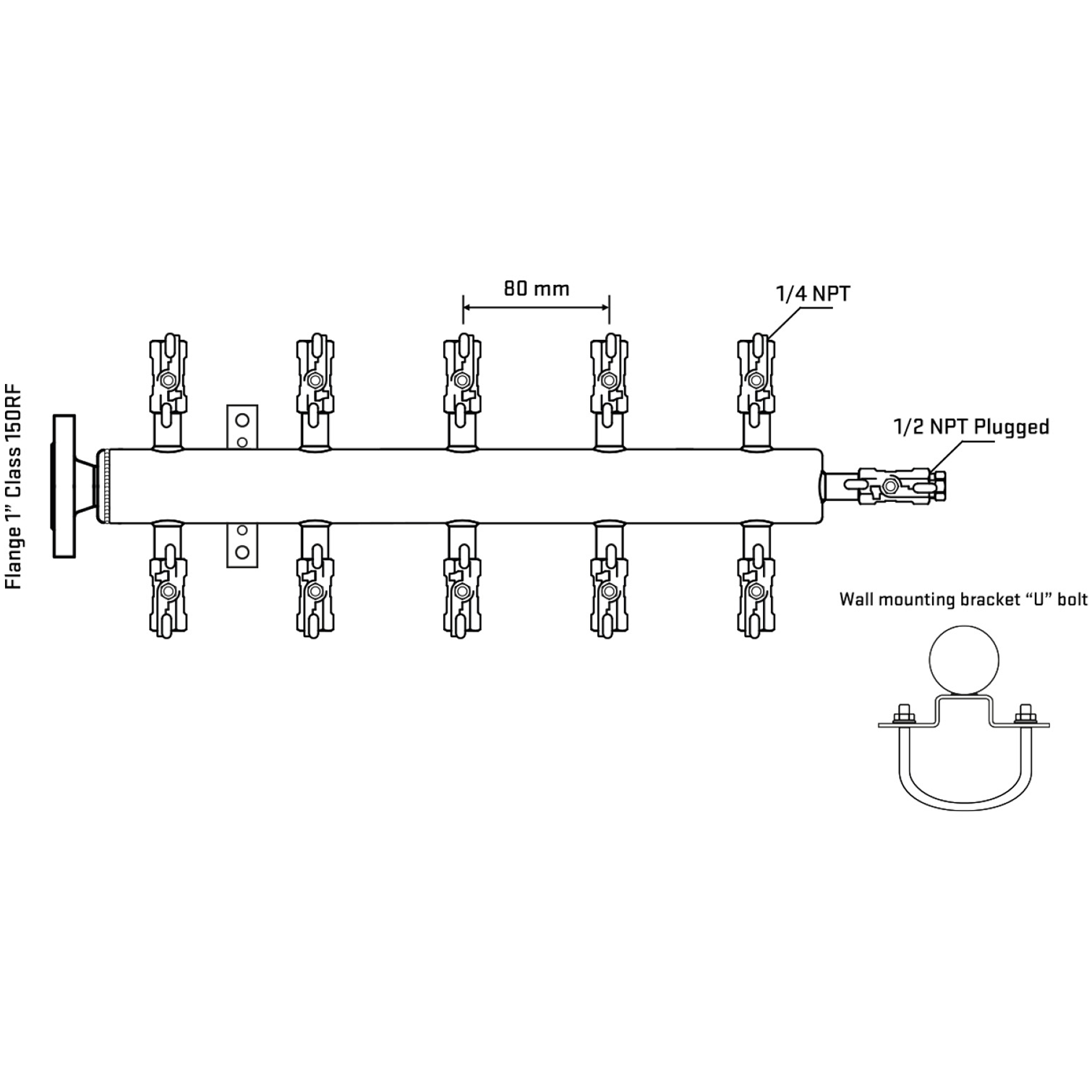 M510A020111 Manifolds Stainless Steel Double Sided