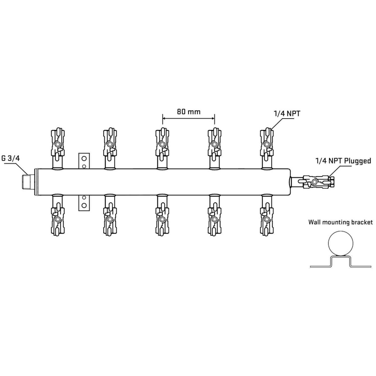 M510A020422 Manifolds Stainless Steel Double Sided