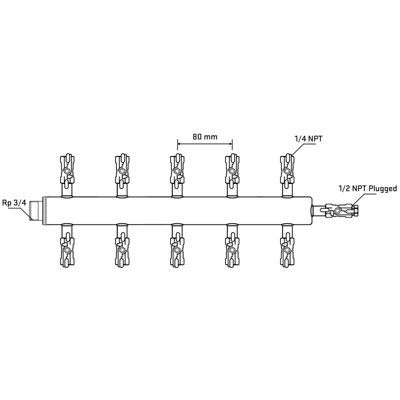 M510A020610 Manifolds Stainless Steel Double Sided