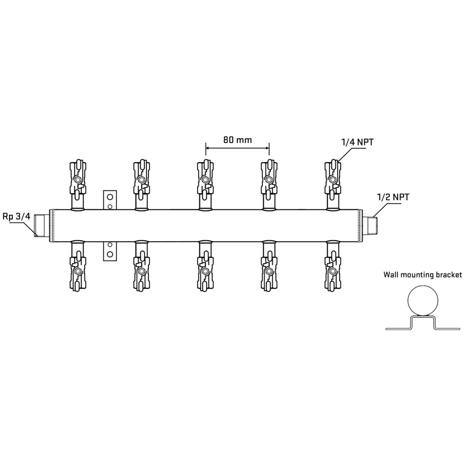 M510A020632 Manifolds Stainless Steel Double Sided