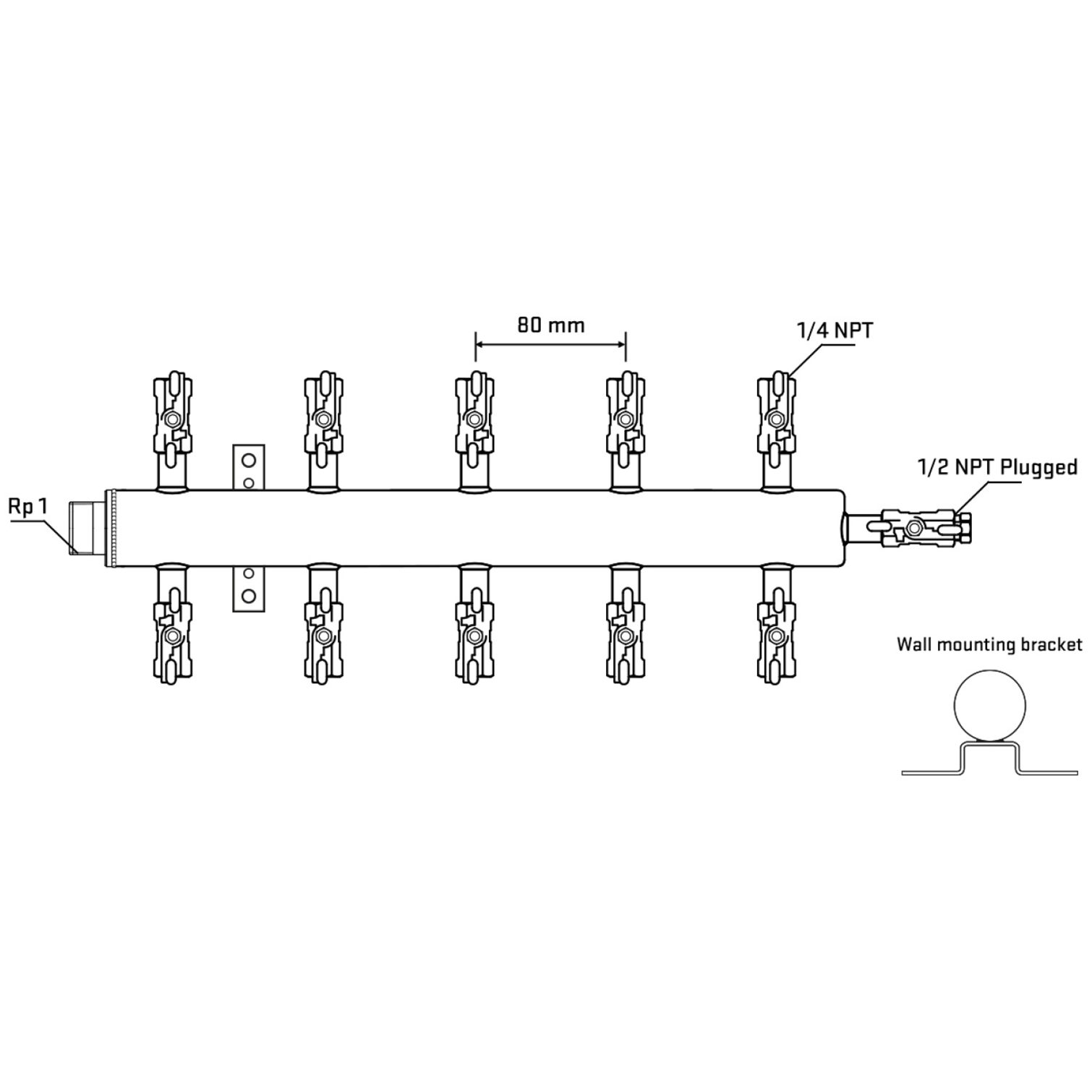 M510A020712 Manifolds Stainless Steel Double Sided