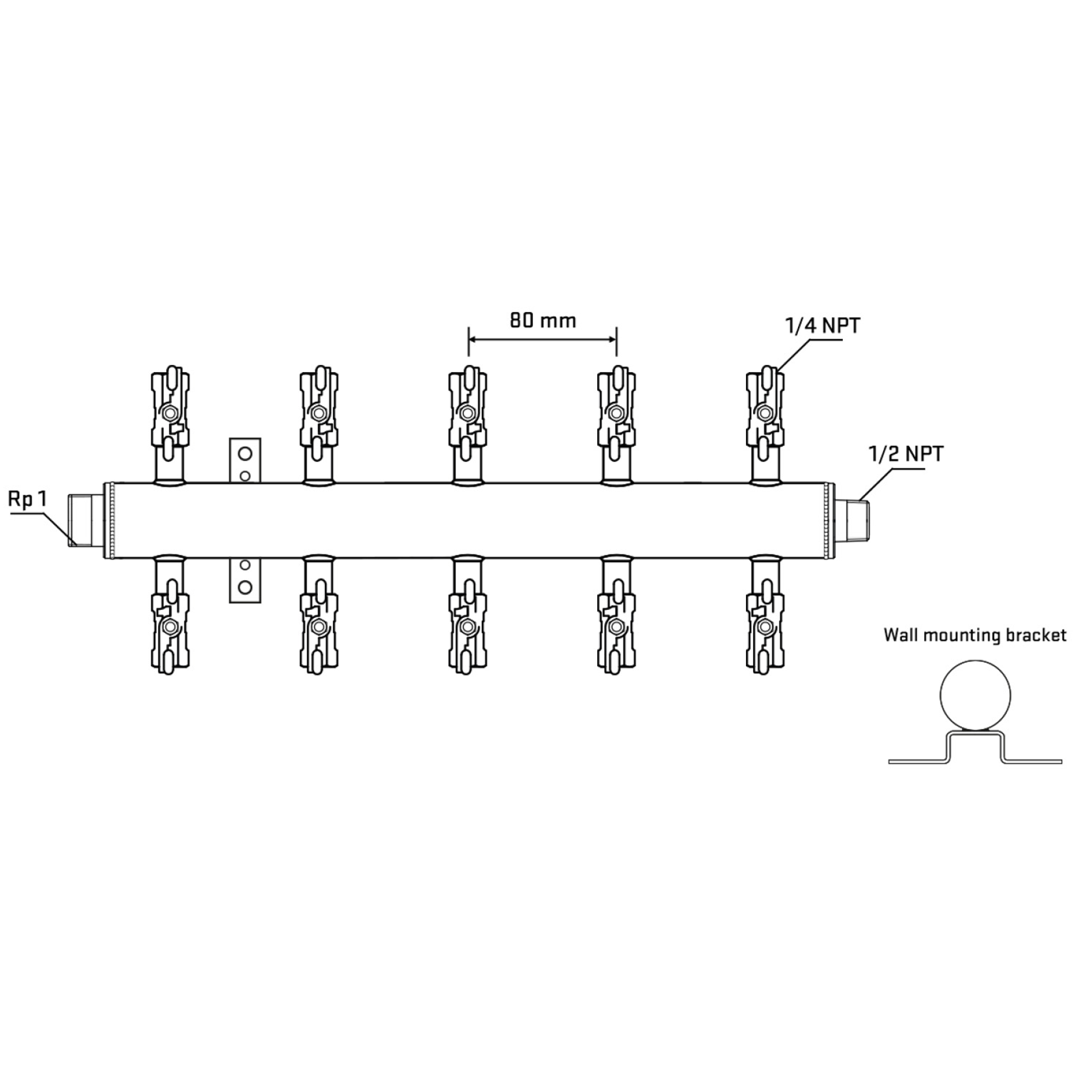 M510A020732 Manifolds Stainless Steel Double Sided