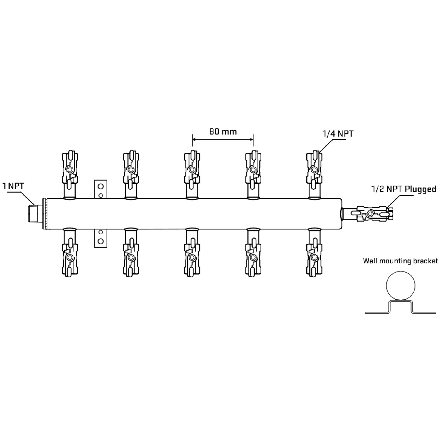 M510A020912 Manifolds Stainless Steel Double Sided