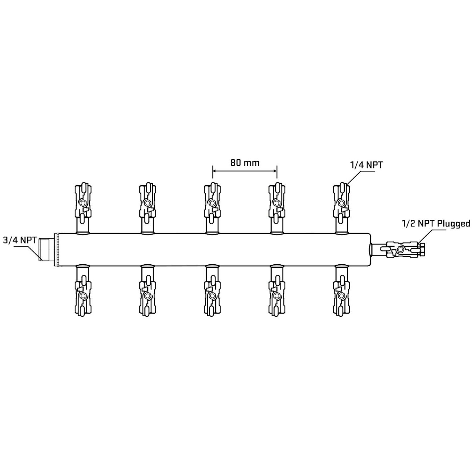 M510A021010 Manifolds Stainless Steel Double Sided