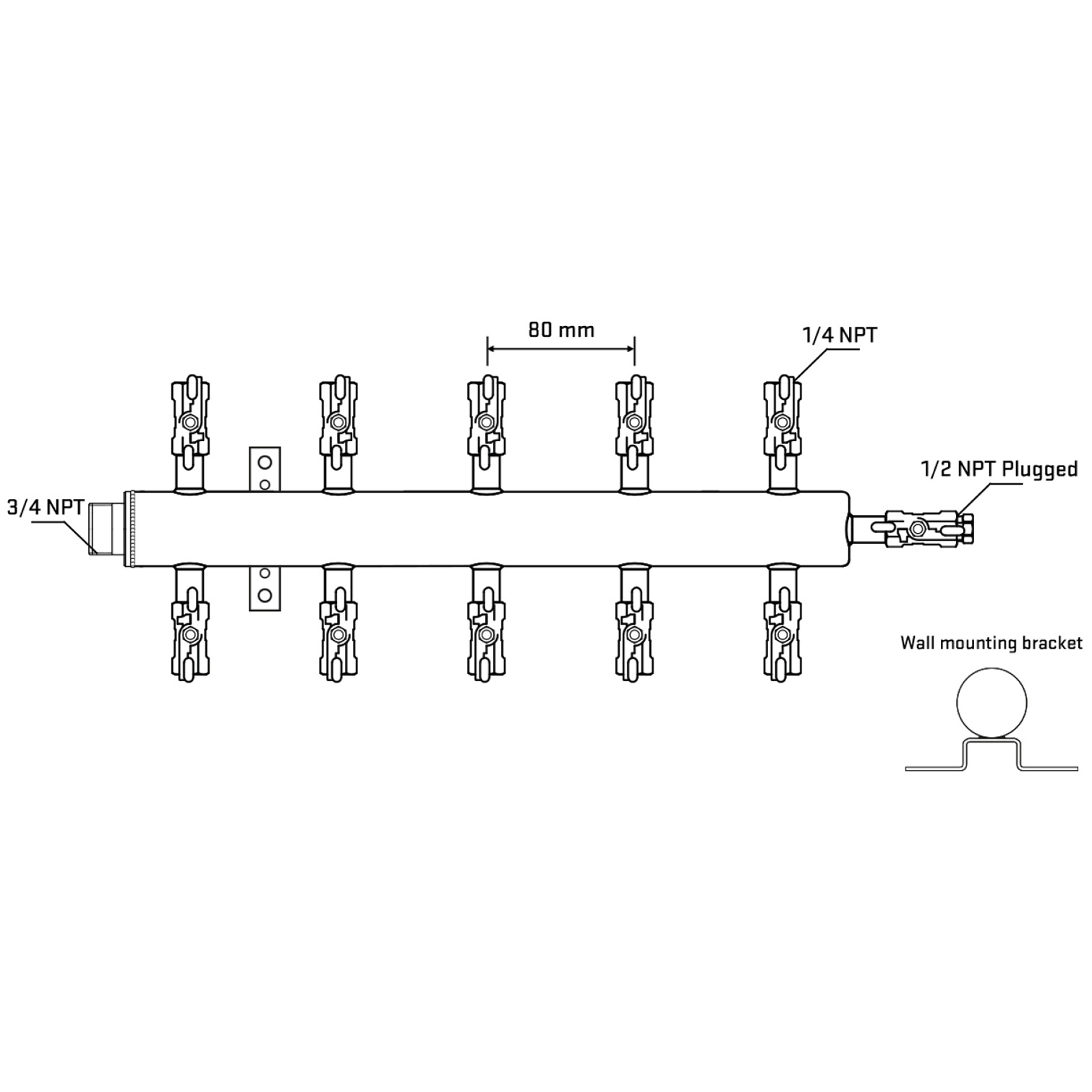 M510A021012 Manifolds Stainless Steel Double Sided