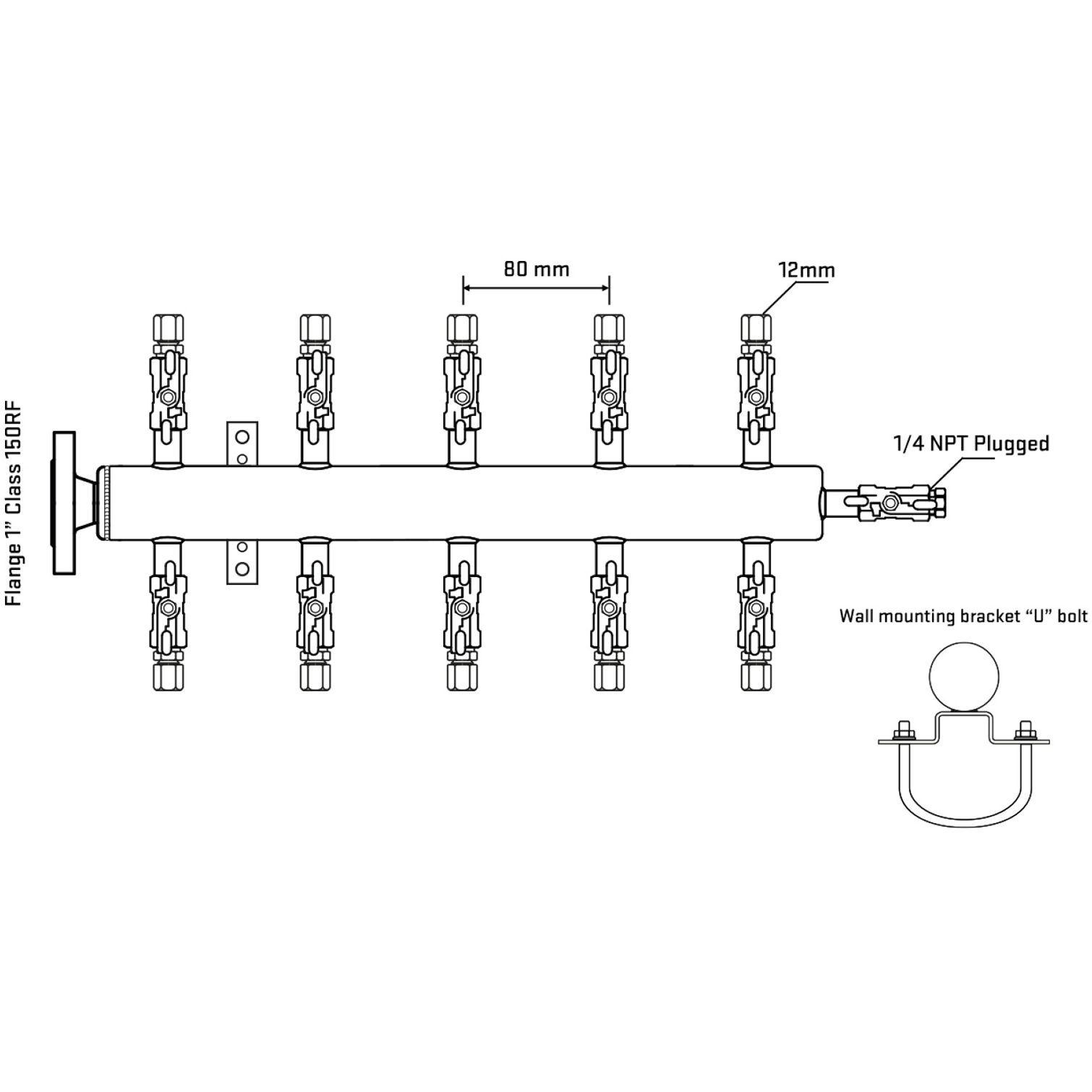 M510A030121 Manifolds Stainless Steel Double Sided