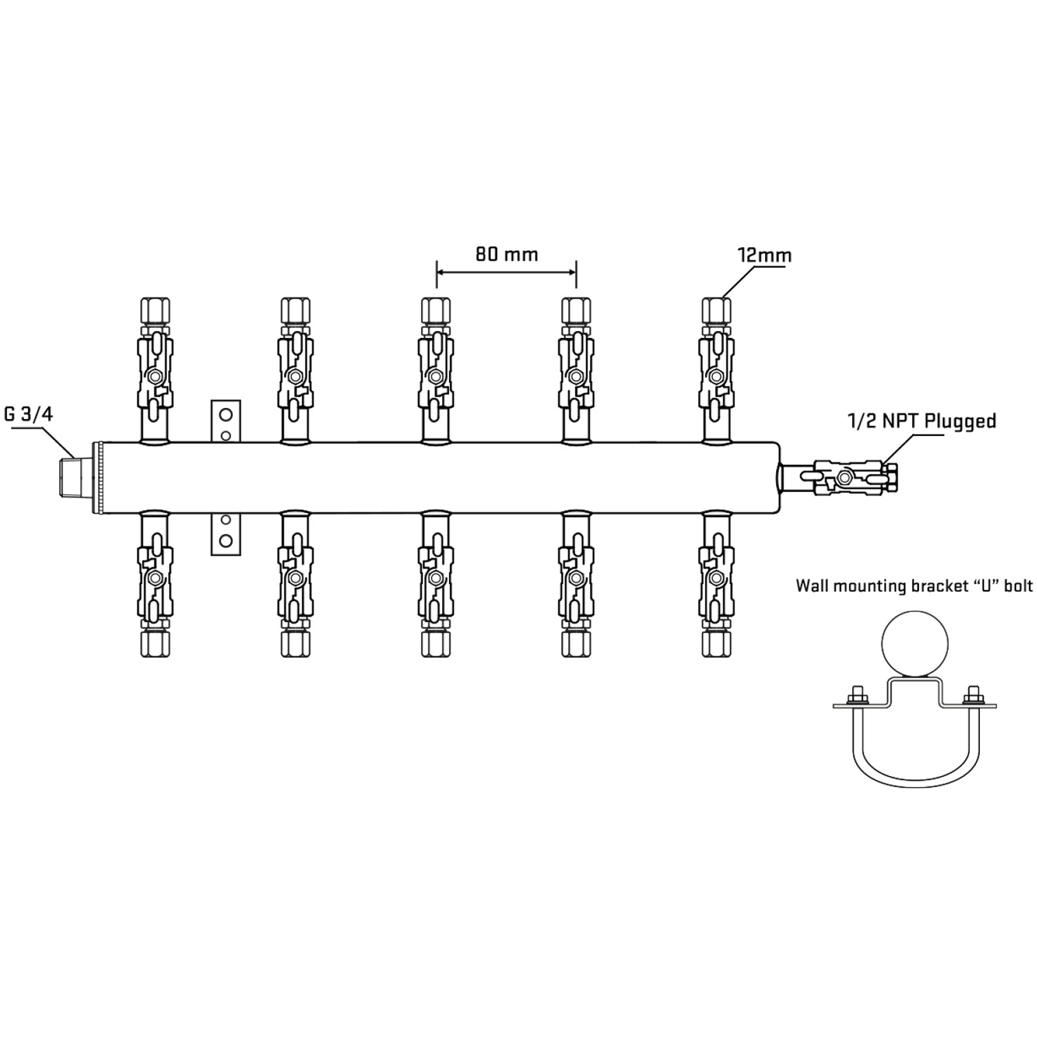 M510A030411 Manifolds Stainless Steel Double Sided