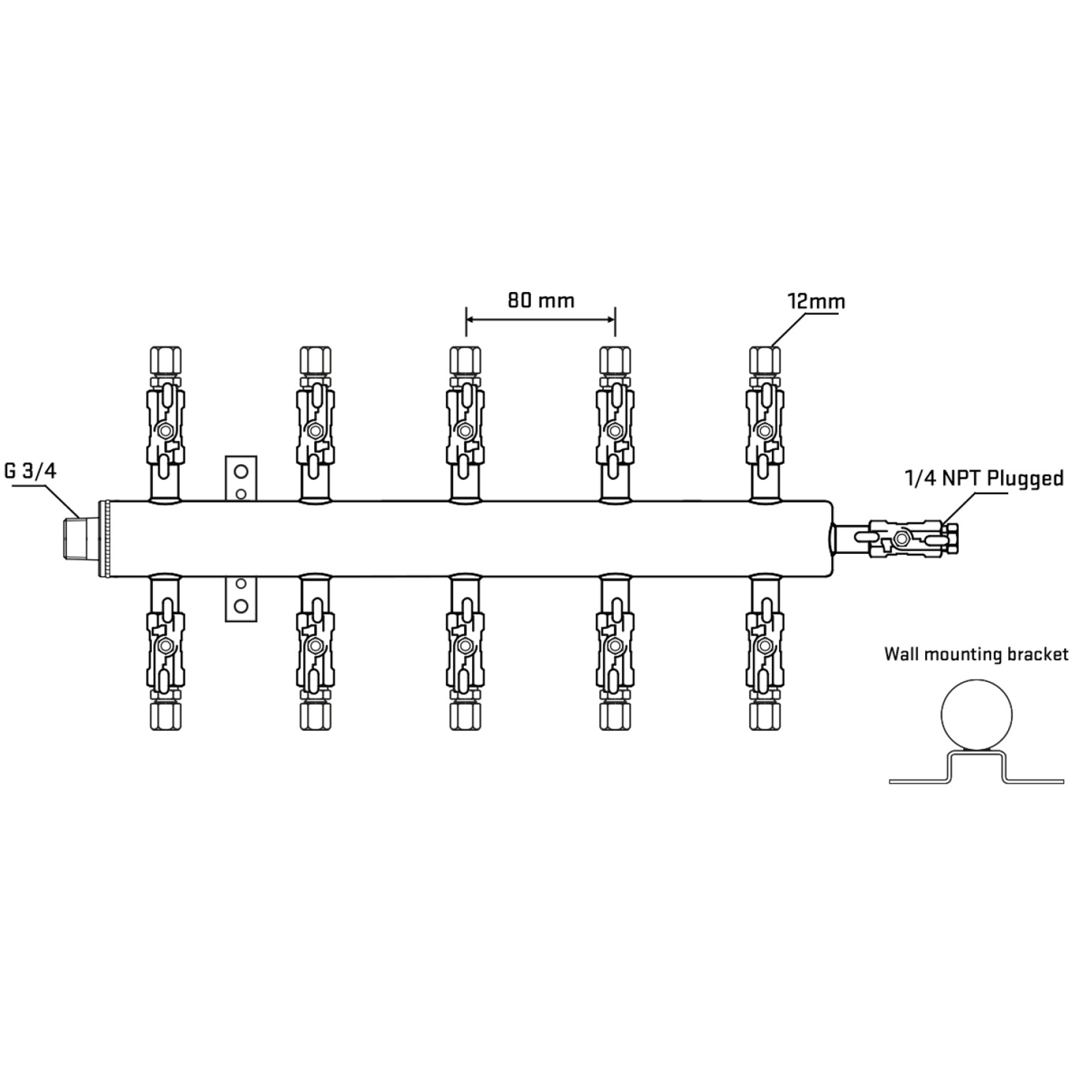 M510A030422 Manifolds Stainless Steel Double Sided