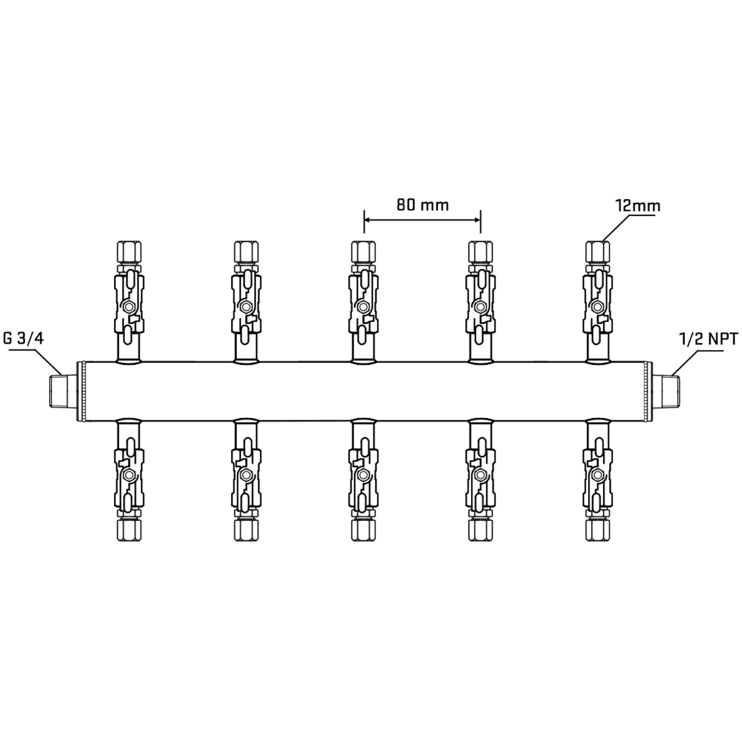 M510A030430 Manifolds Stainless Steel Double Sided