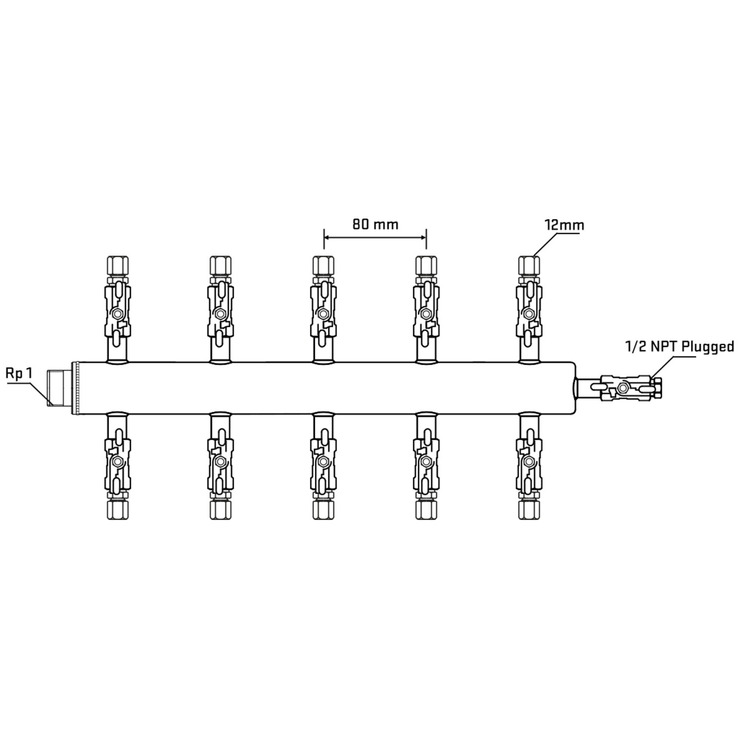 M510A030710 Manifolds Stainless Steel Double Sided