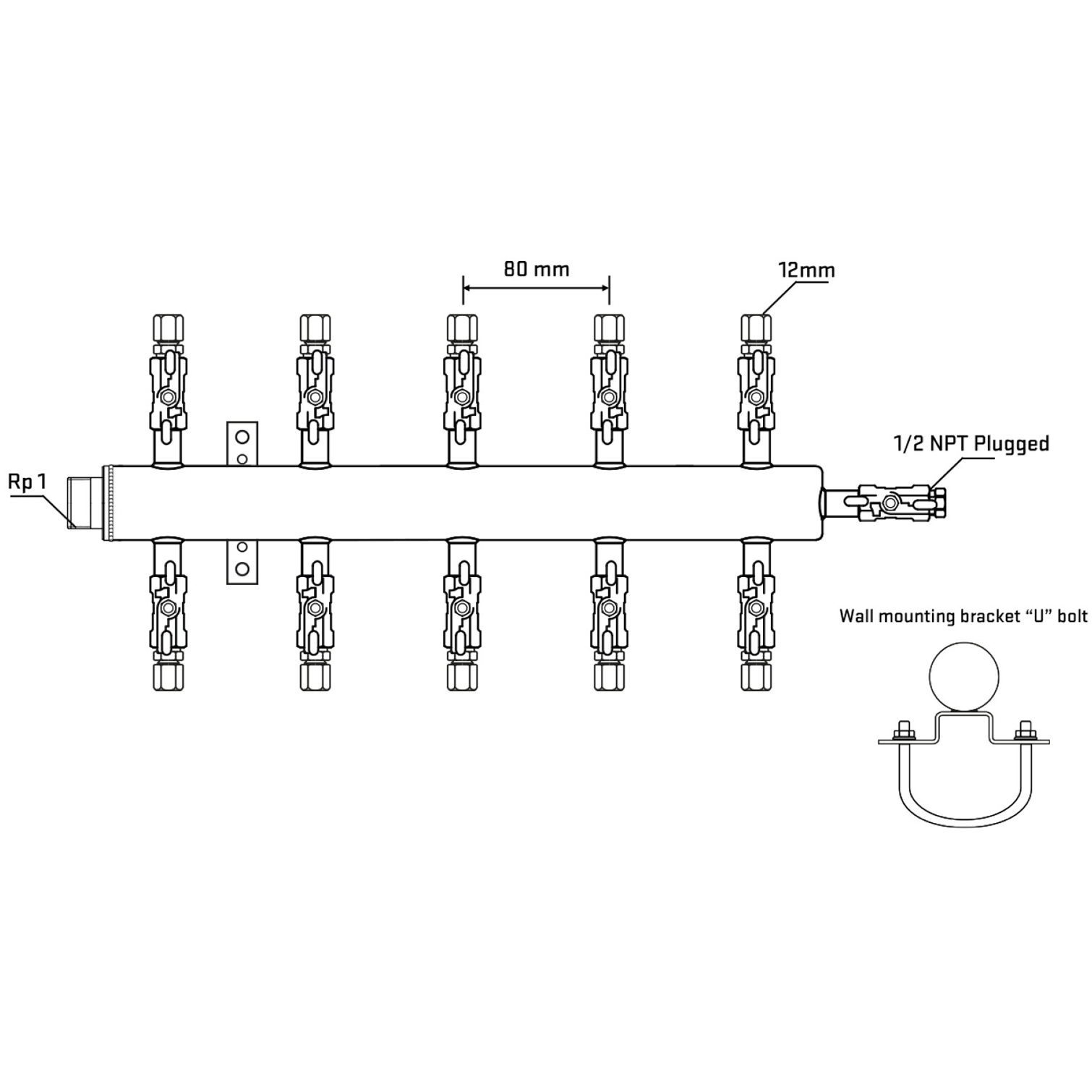 M510A030711 Manifolds Stainless Steel Double Sided