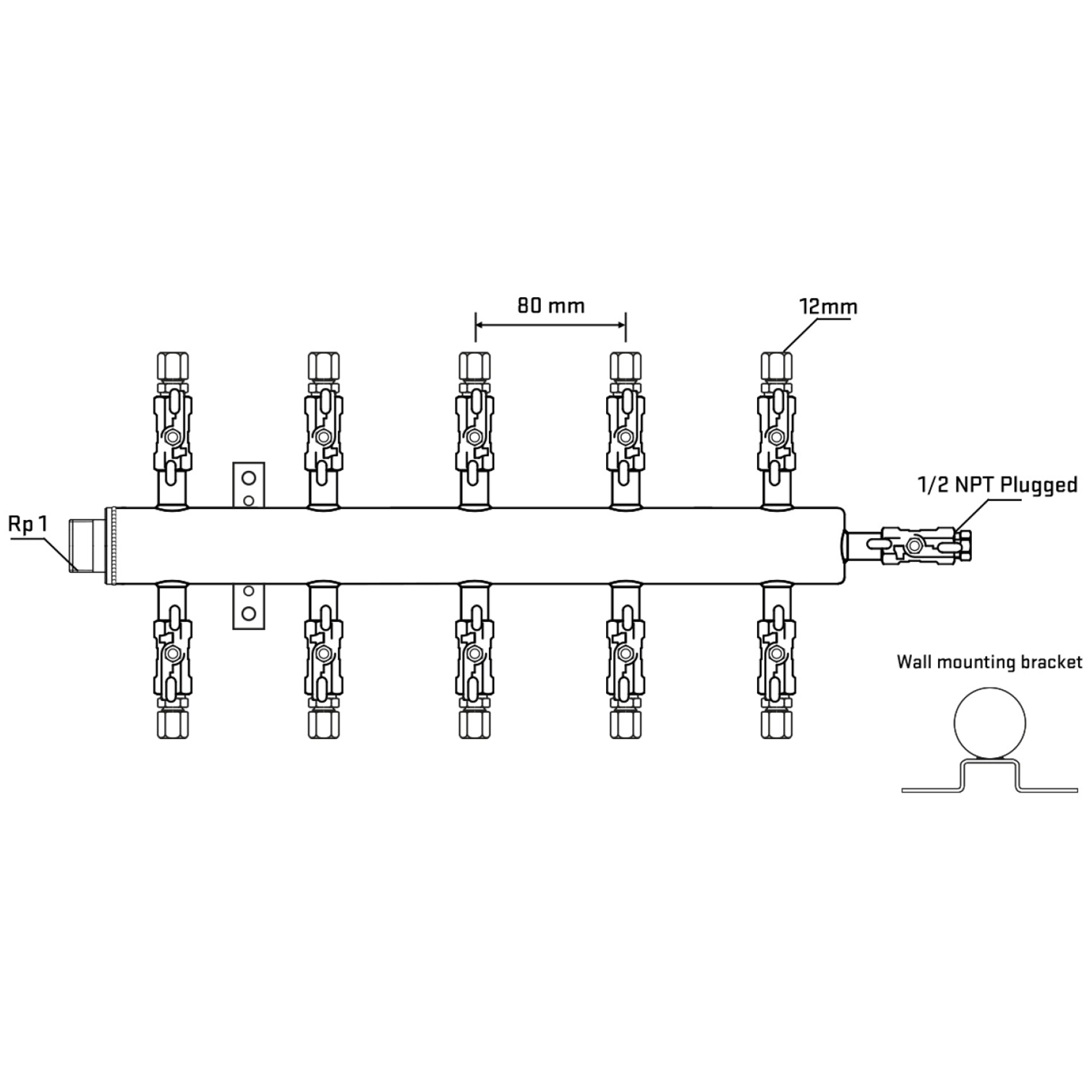 M510A030712 Manifolds Stainless Steel Double Sided