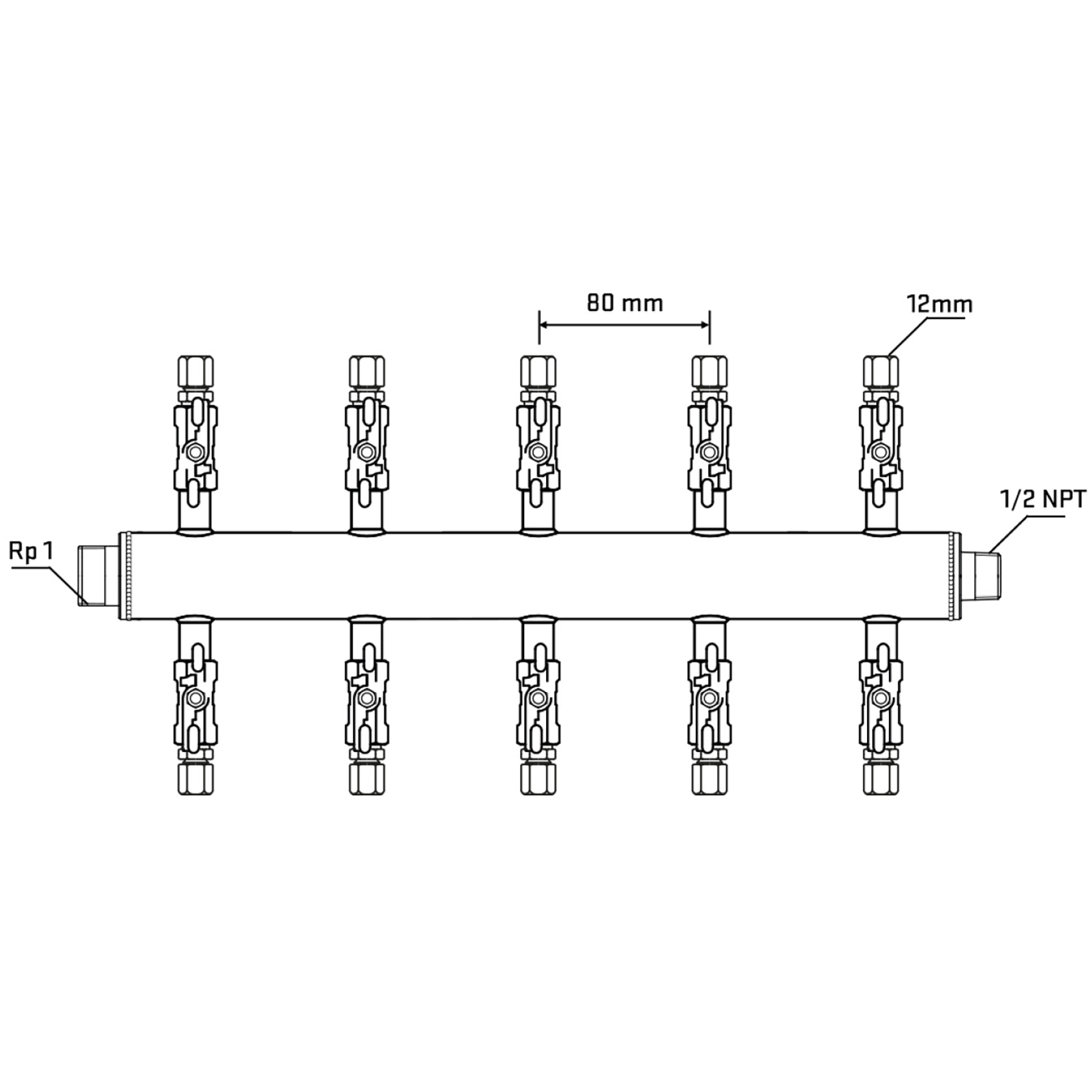 M510A030730 Manifolds Stainless Steel Double Sided