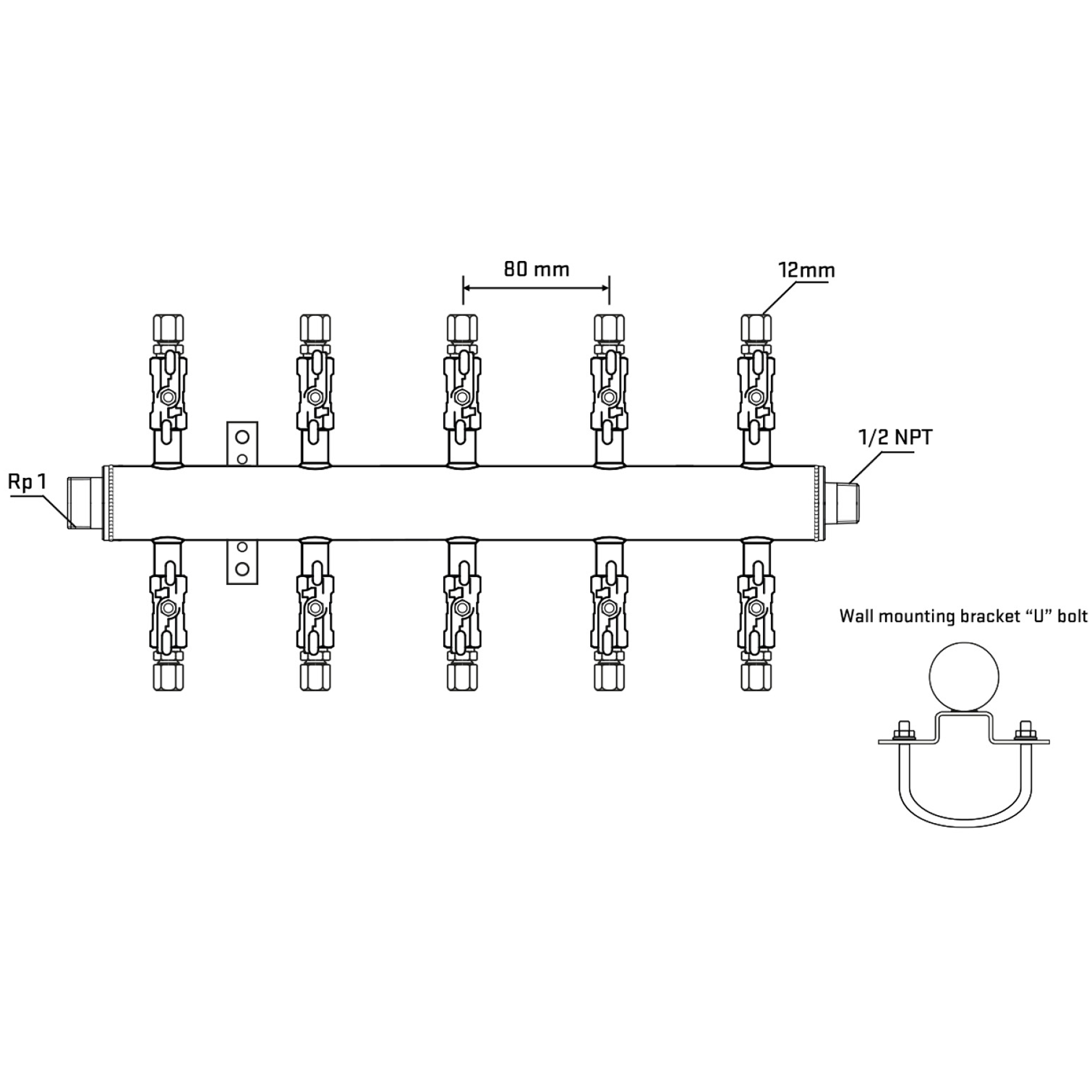 M510A030731 Manifolds Stainless Steel Double Sided