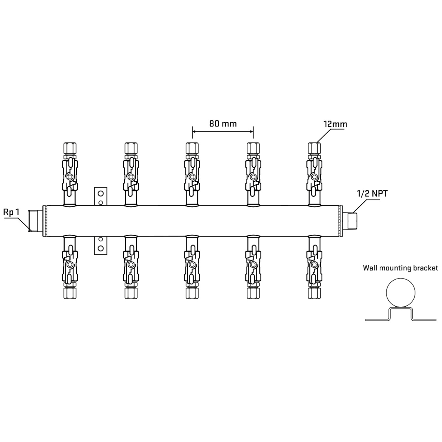 M510A030732 Manifolds Stainless Steel Double Sided