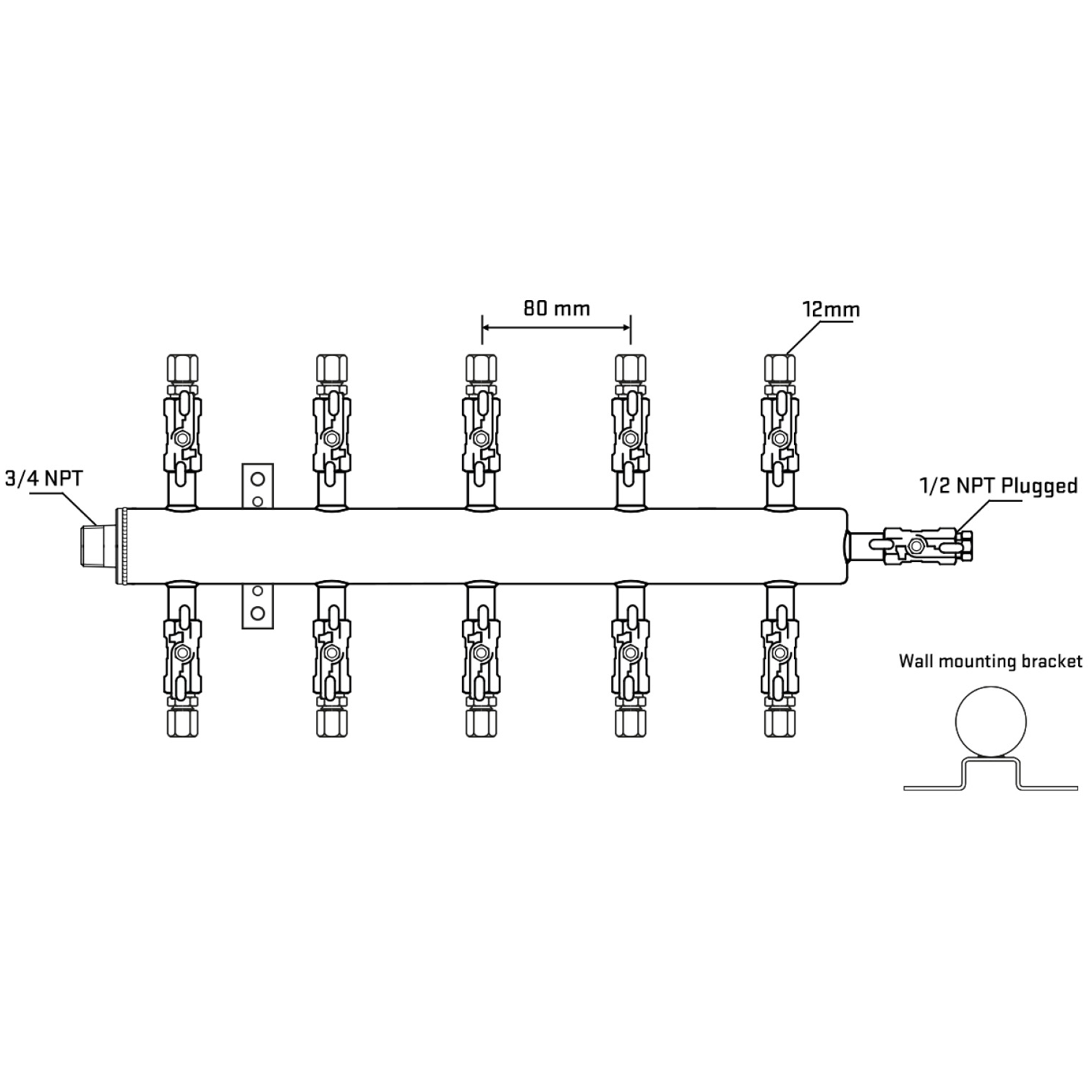 M510A030812 Manifolds Stainless Steel Double Sided