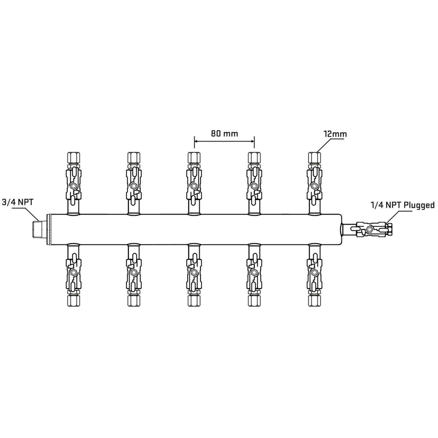 M510A030820 Manifolds Stainless Steel Double Sided