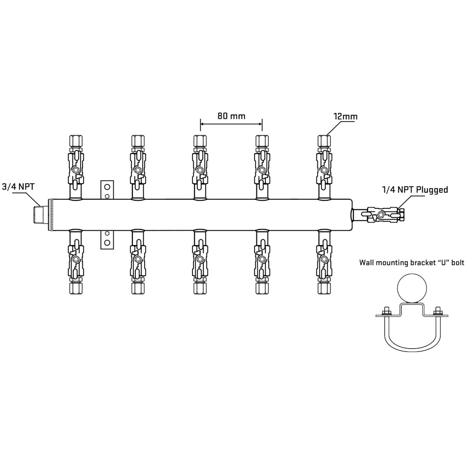 M510A030821 Manifolds Stainless Steel Double Sided