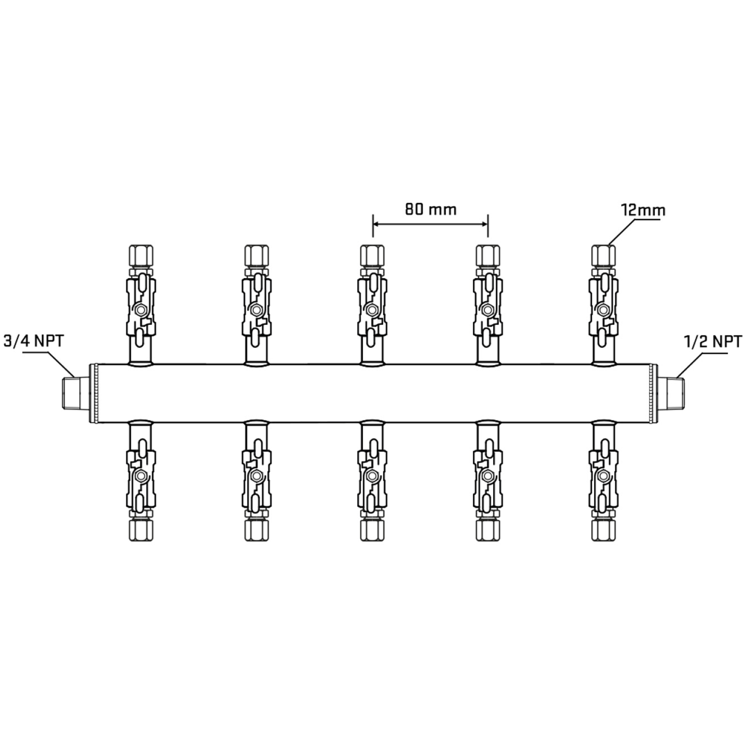 M510A030830 Manifolds Stainless Steel Double Sided