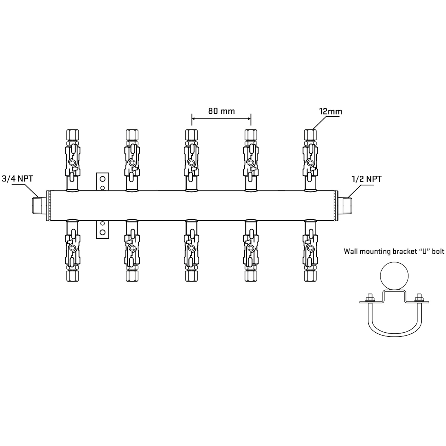 M510A030831 Manifolds Stainless Steel Double Sided