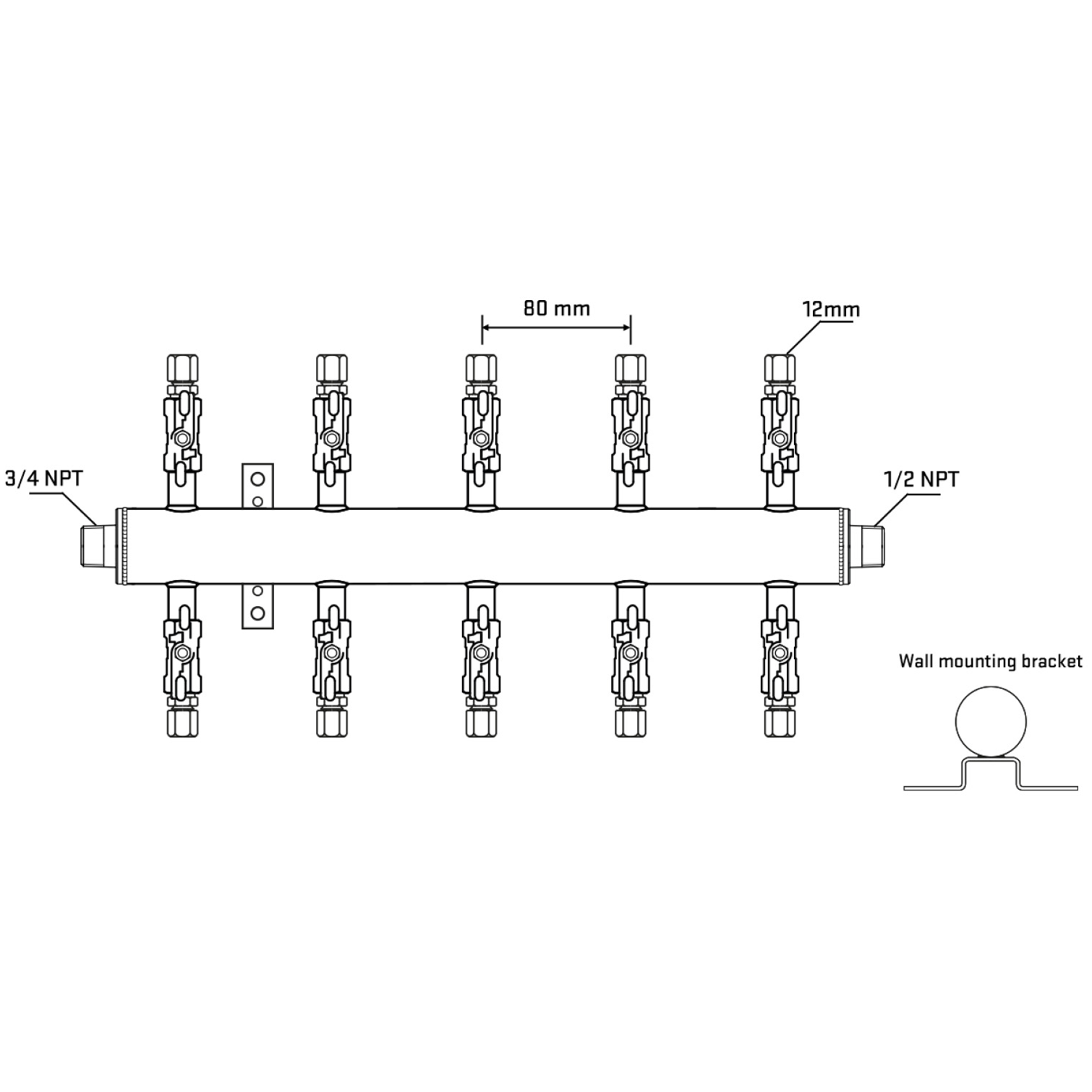 M510A030832 Manifolds Stainless Steel Double Sided