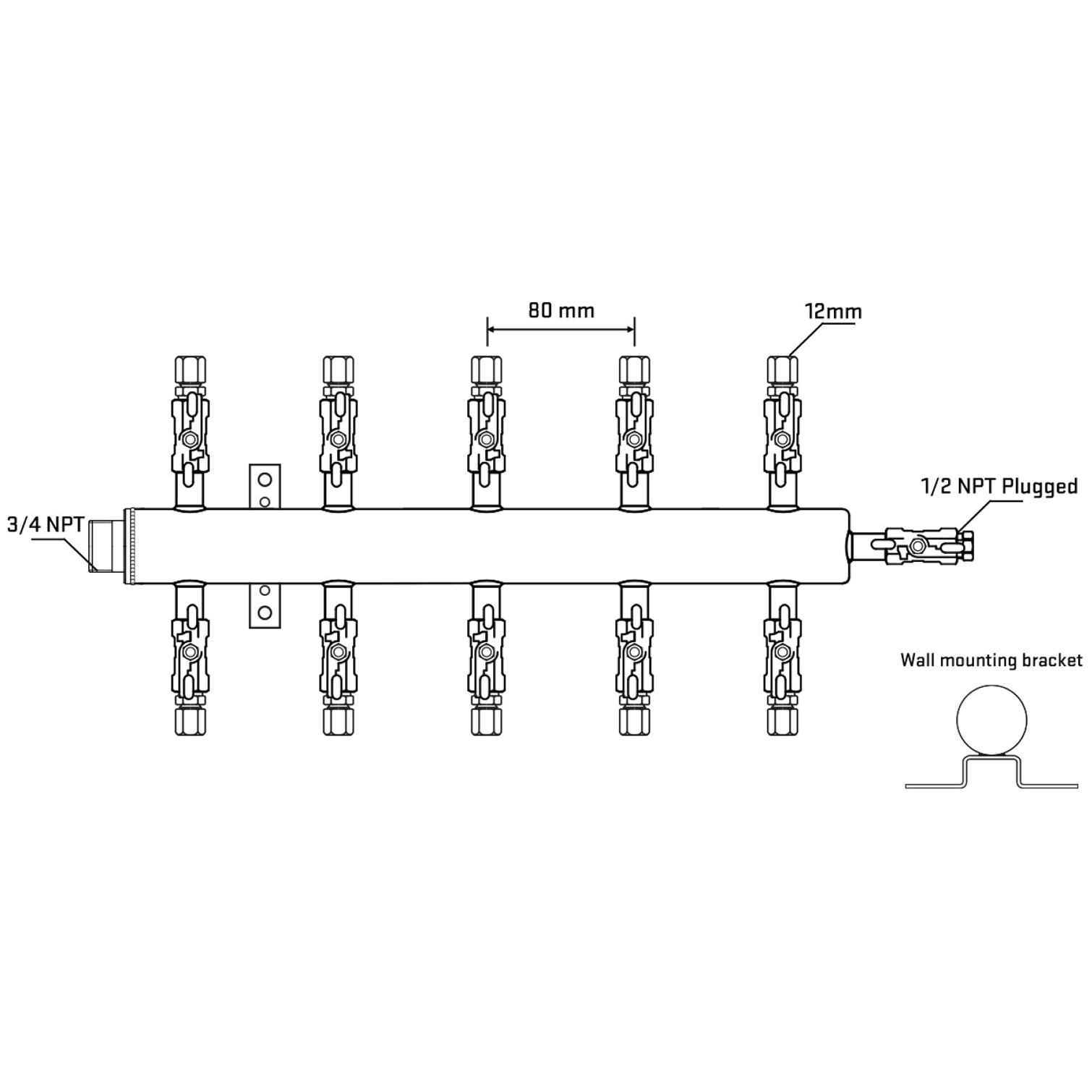 M510A031012 Manifolds Stainless Steel Double Sided