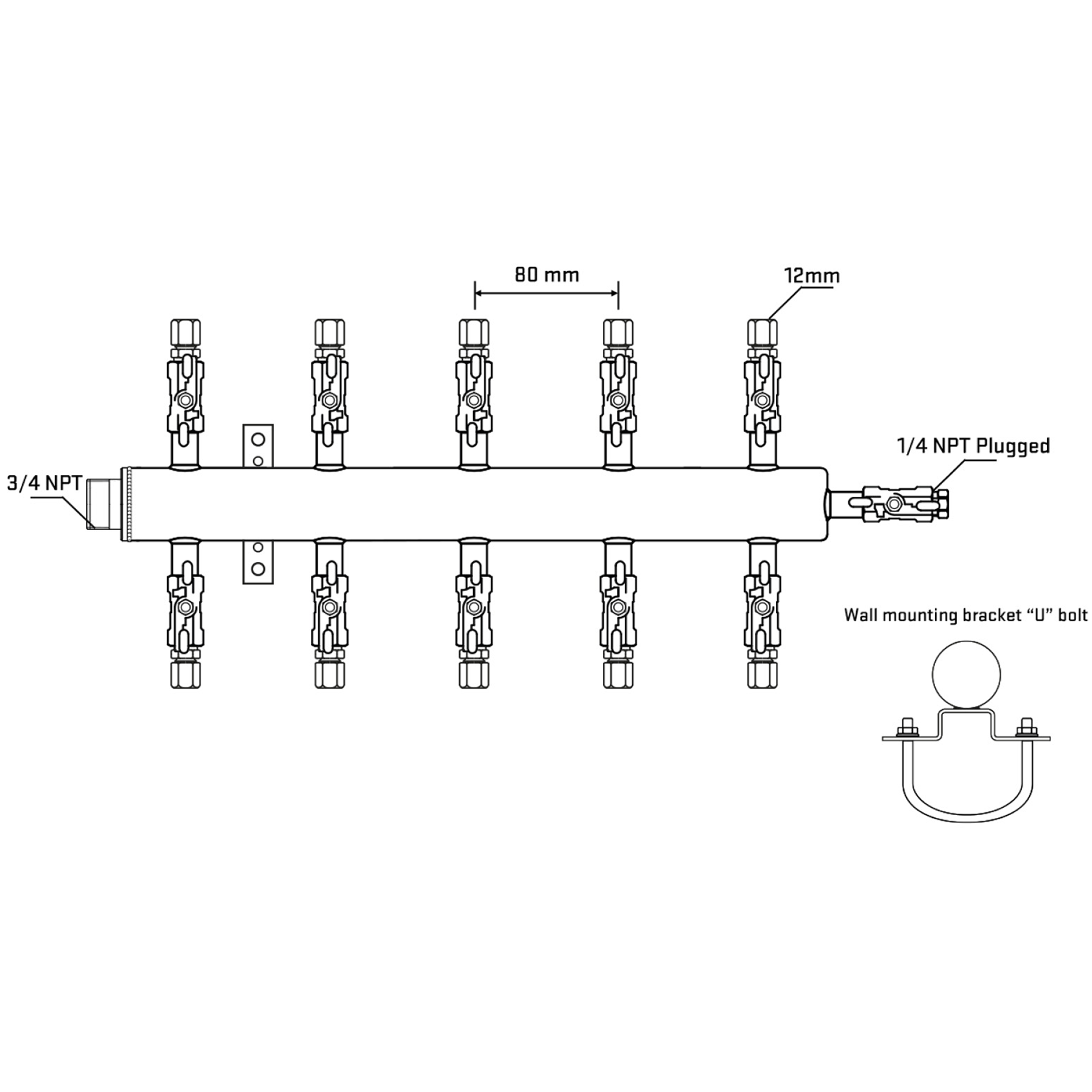 M510A031021 Manifolds Stainless Steel Double Sided