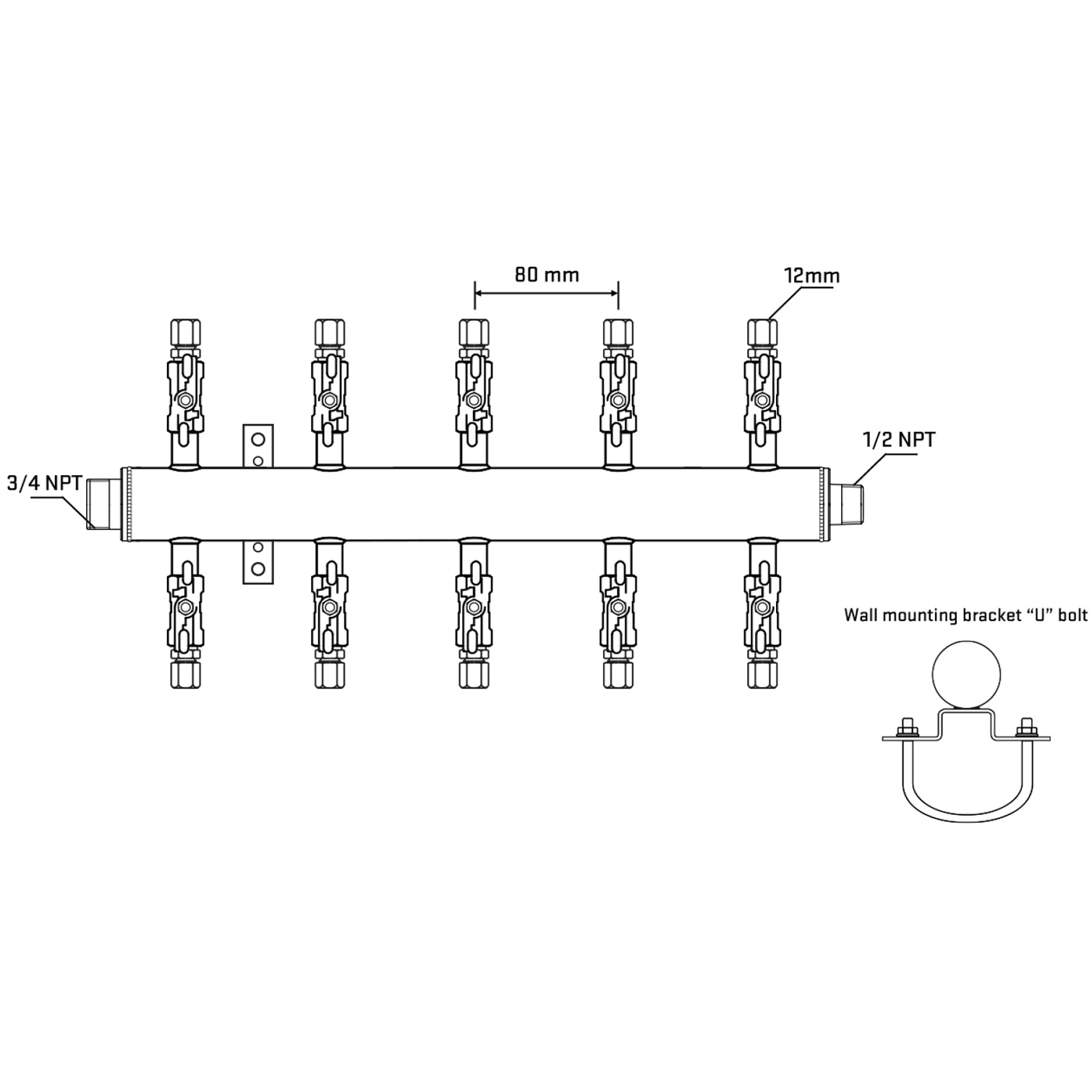 M510A031031 Manifolds Stainless Steel Double Sided