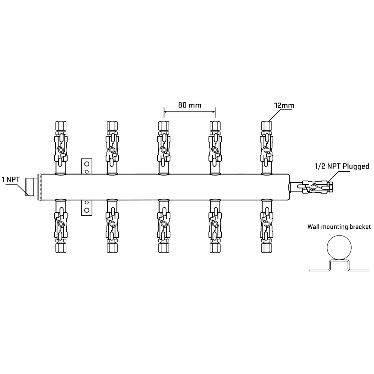 M510A031112 Manifolds Stainless Steel Double Sided