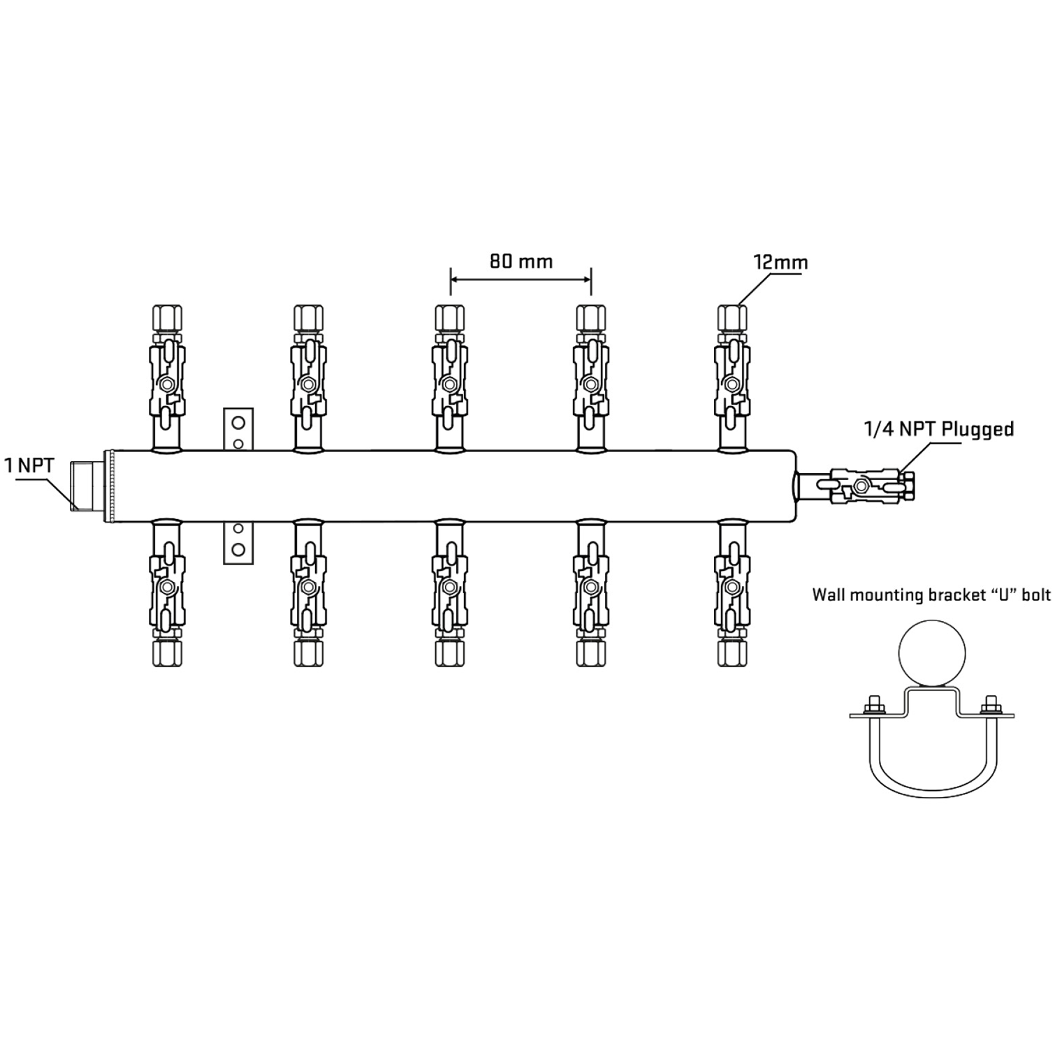 M510A031121 Manifolds Stainless Steel Double Sided