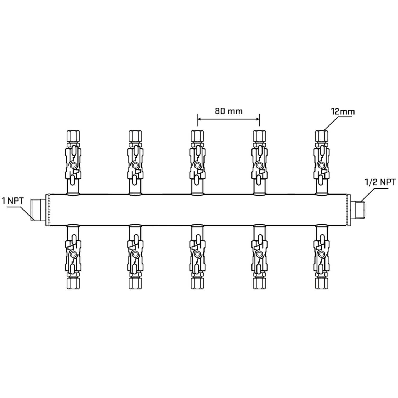 M510A031130 Manifolds Stainless Steel Double Sided