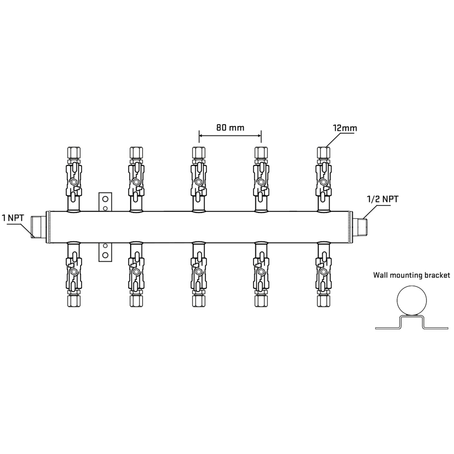 M510A031132 Manifolds Stainless Steel Double Sided