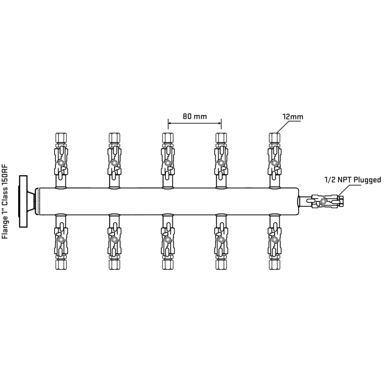 M510A040110 Manifolds Stainless Steel Double Sided