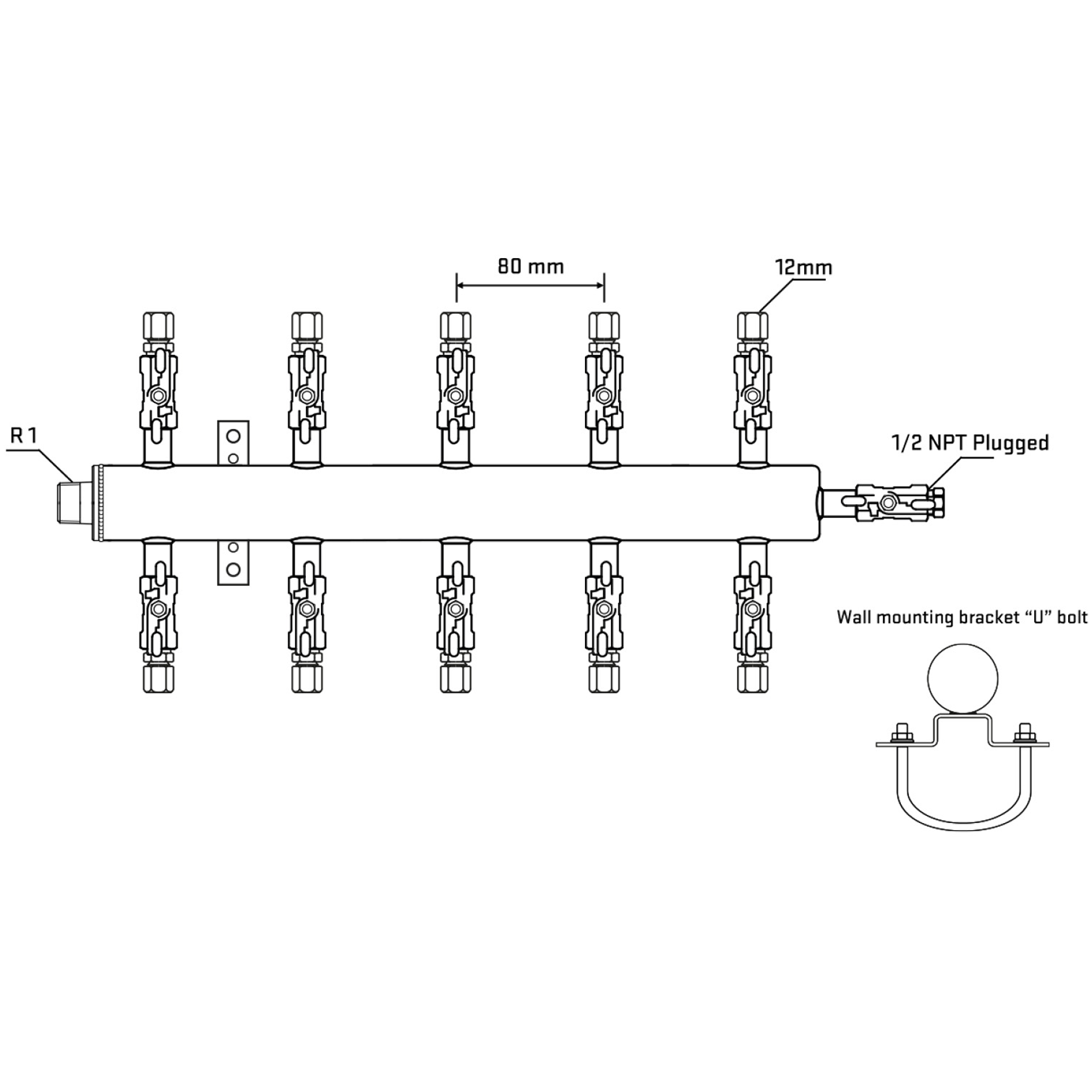 M510A040511 Manifolds Stainless Steel Double Sided