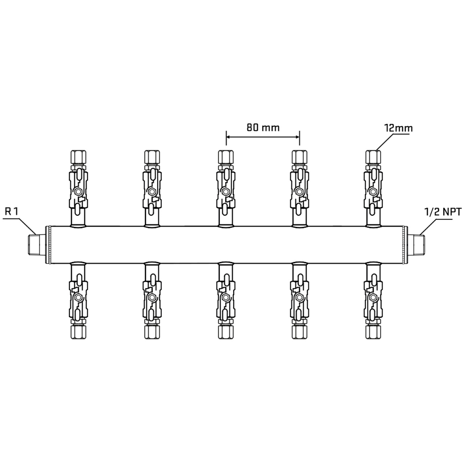 M510A040530 Manifolds Stainless Steel Double Sided