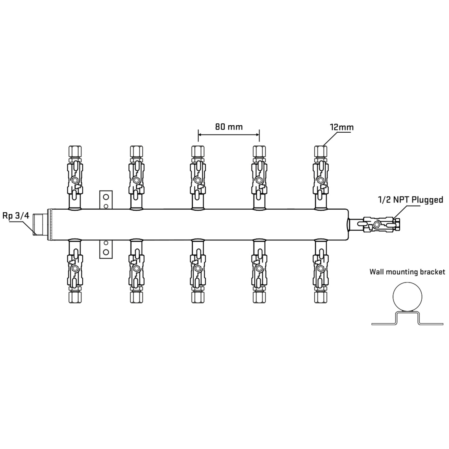 M510A040612 Manifolds Stainless Steel Double Sided