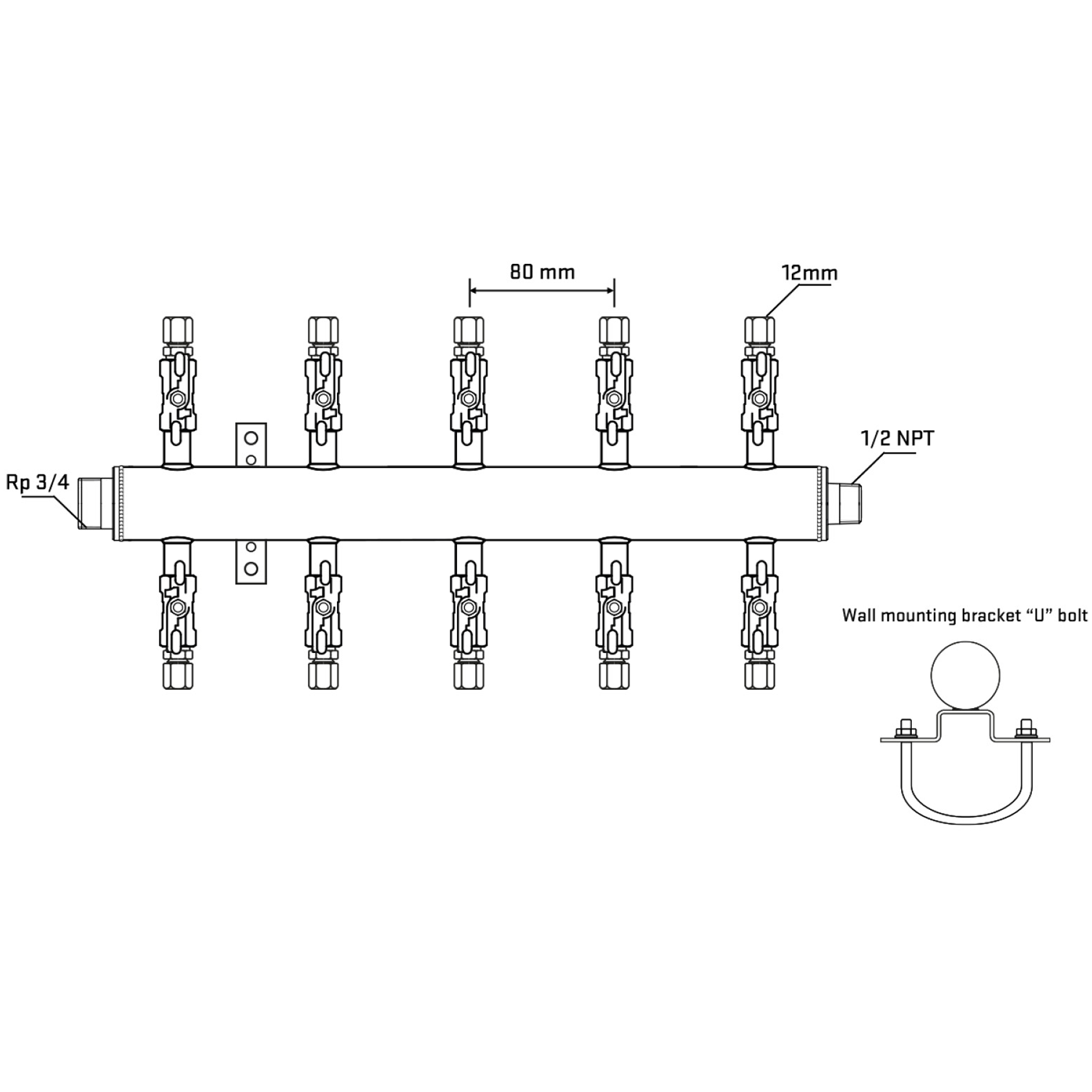 M510A040631 Manifolds Stainless Steel Double Sided