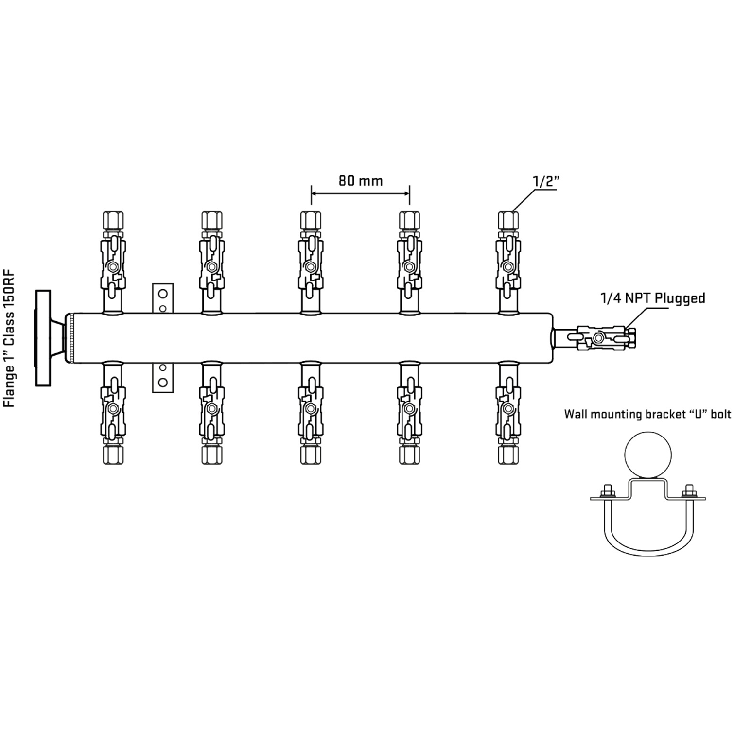 M510A050121 Manifolds Stainless Steel Double Sided