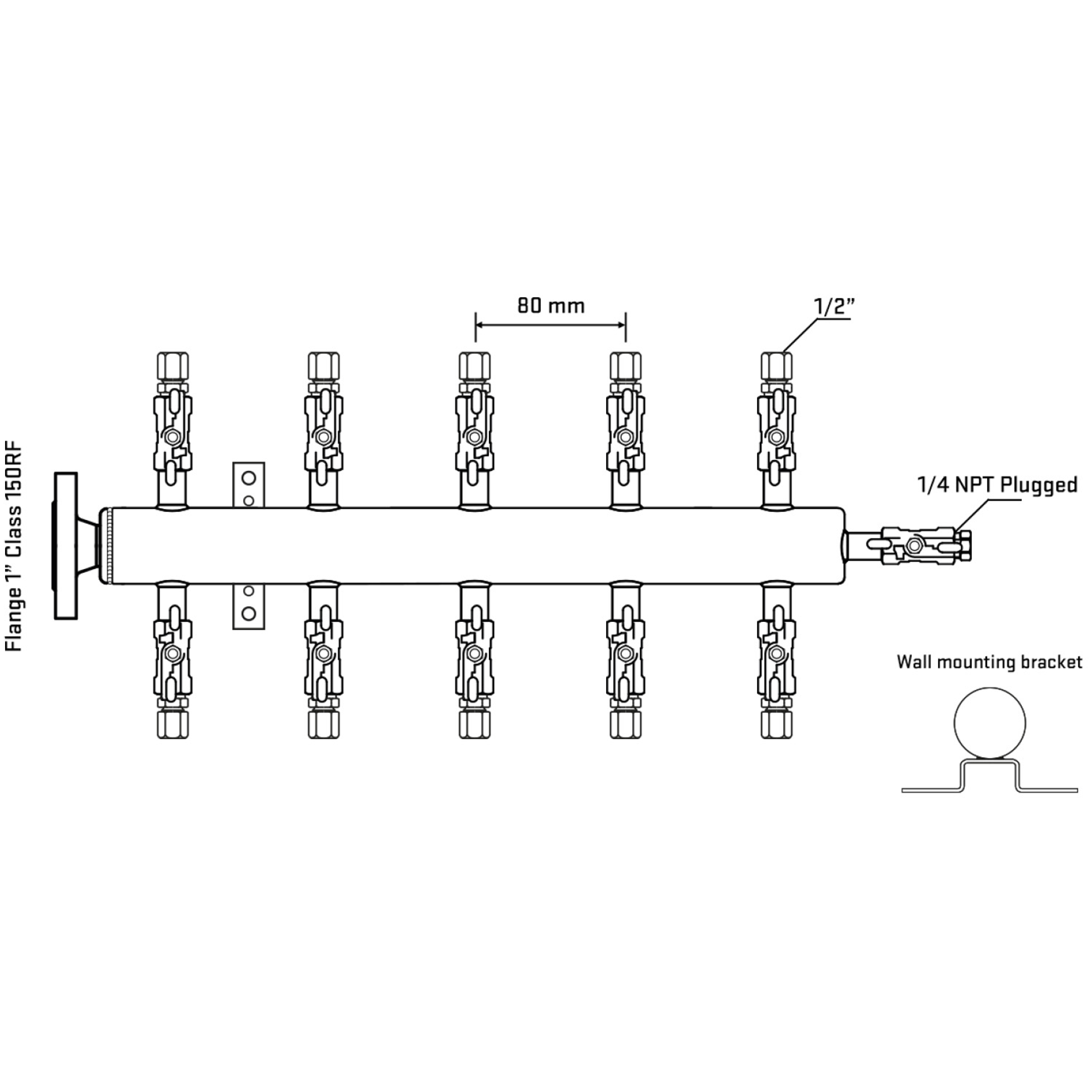 M510A050122 Manifolds Stainless Steel Double Sided