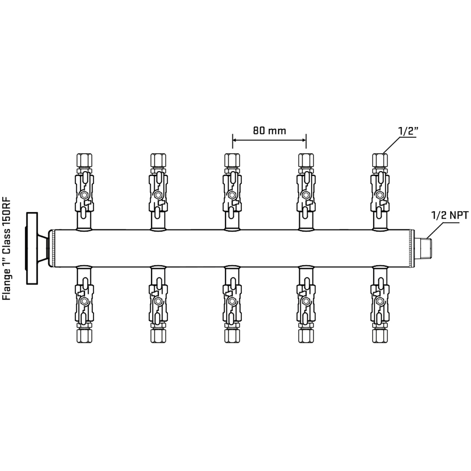 M510A050130 Manifolds Stainless Steel Double Sided