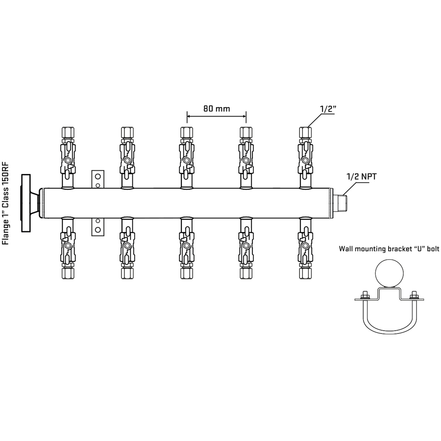 M510A050131 Manifolds Stainless Steel Double Sided