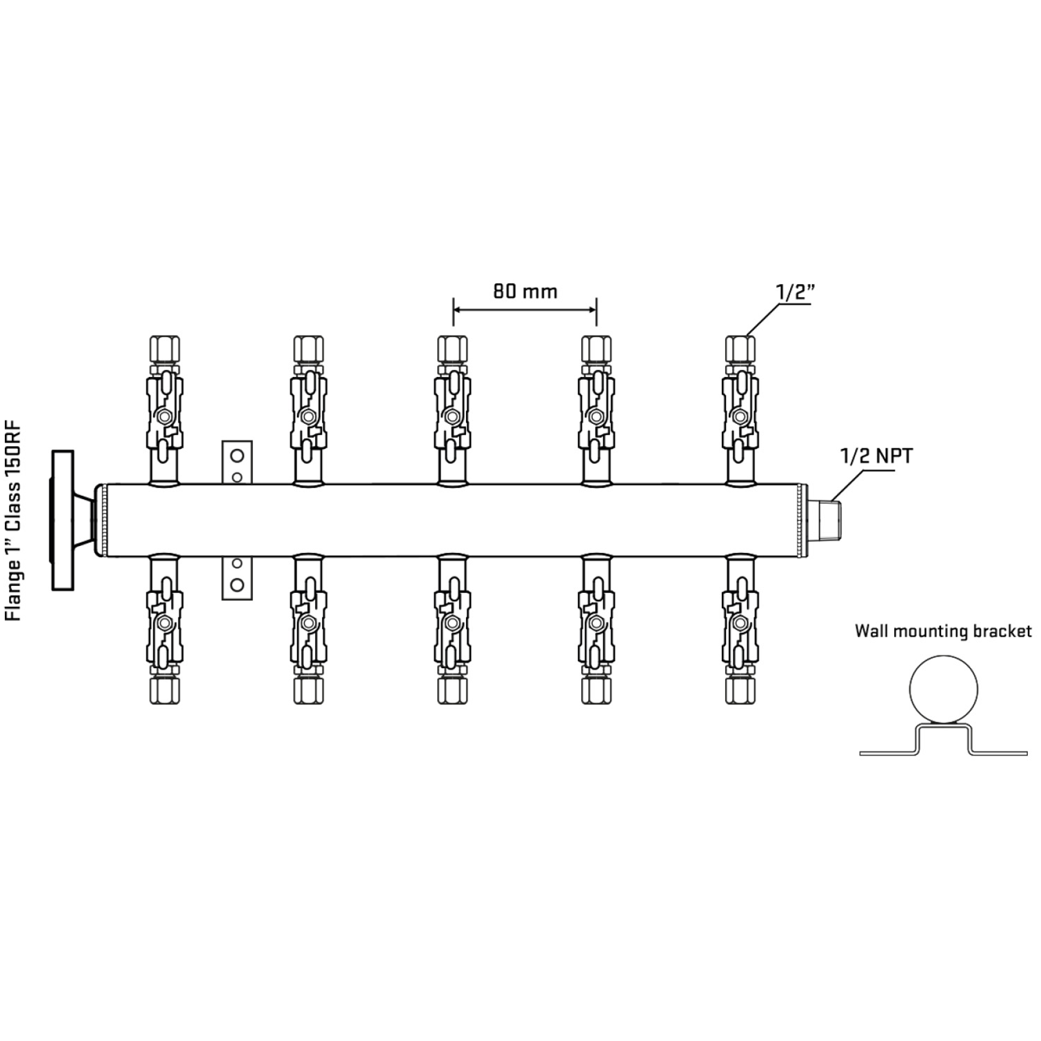 M510A050132 Manifolds Stainless Steel Double Sided