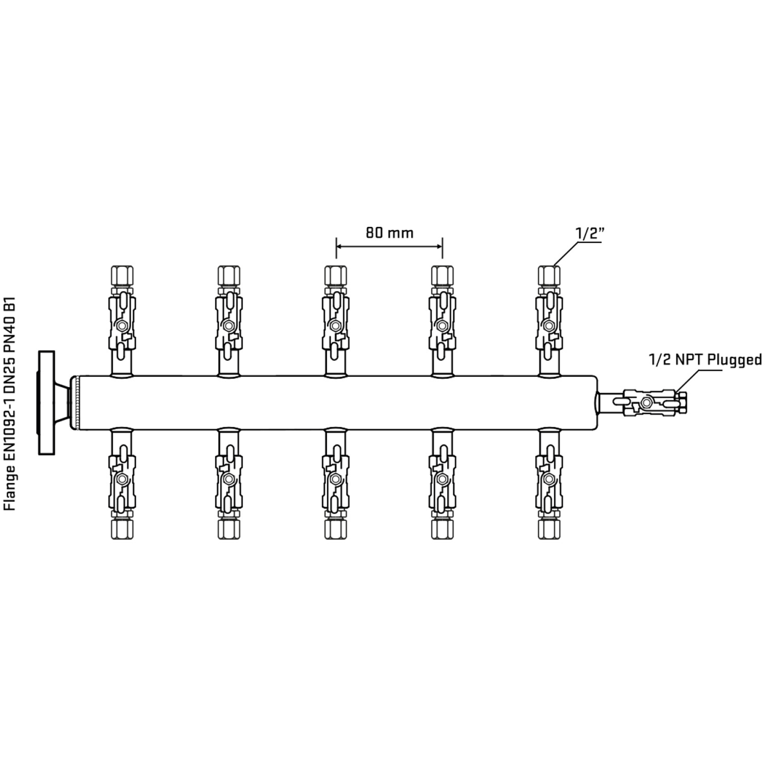 M510A050310 Manifolds Stainless Steel Double Sided