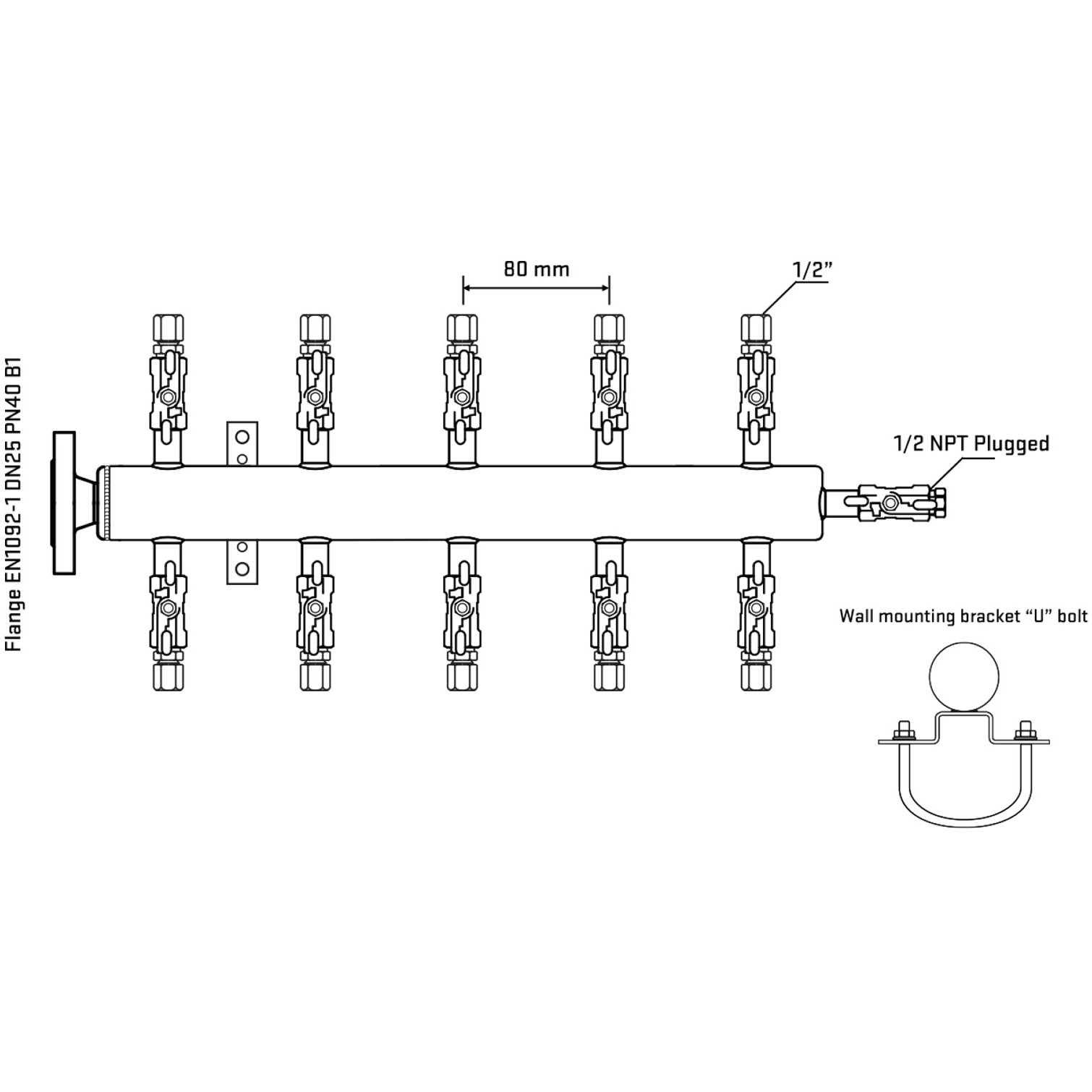 M510A050311 Manifolds Stainless Steel Double Sided