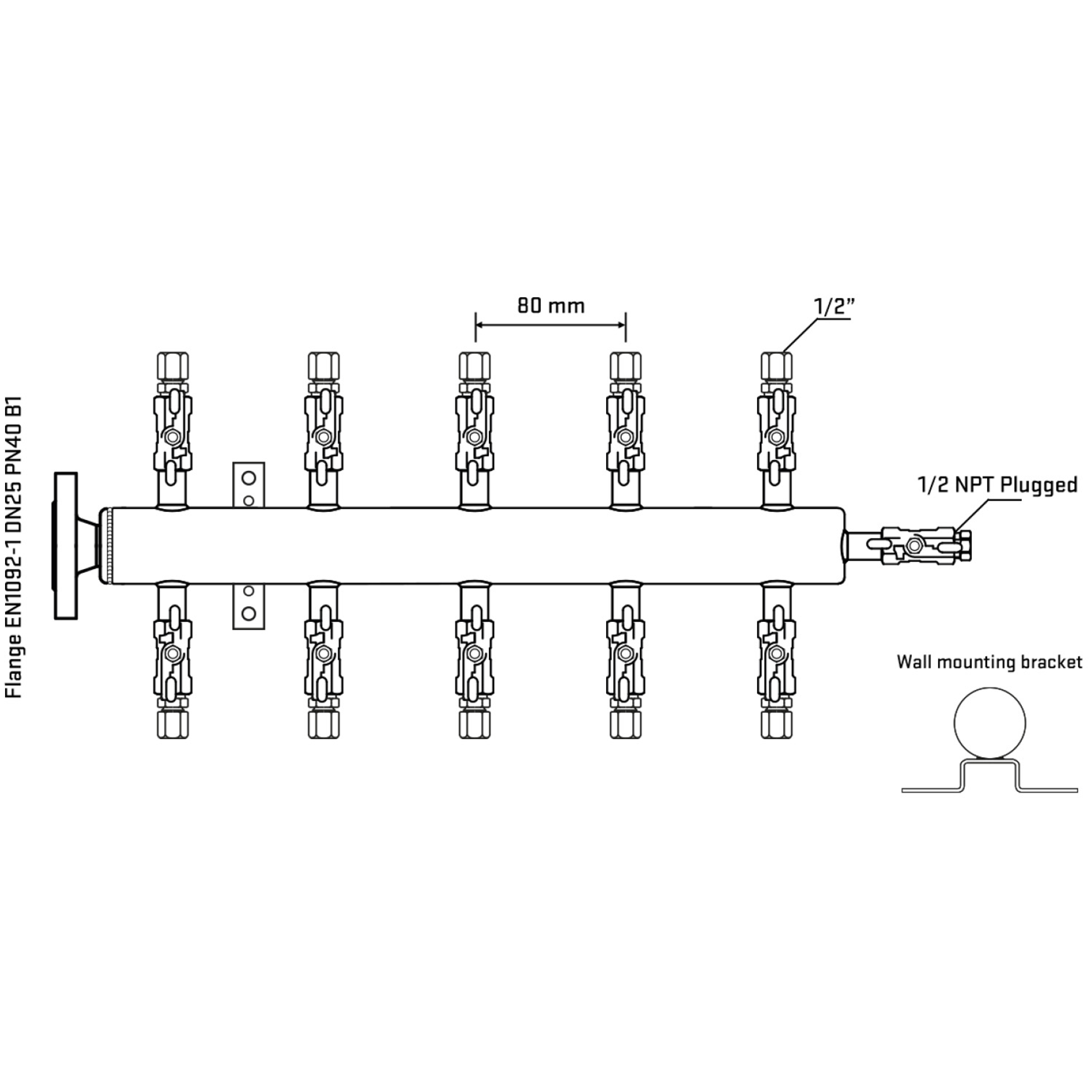 M510A050312 Manifolds Stainless Steel Double Sided