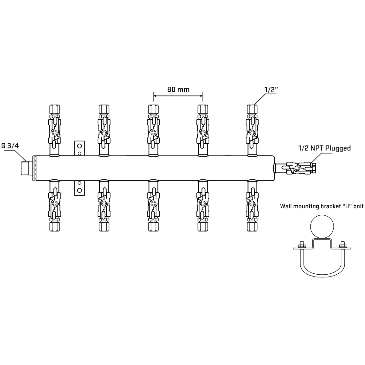 M510A050411 Manifolds Stainless Steel Double Sided