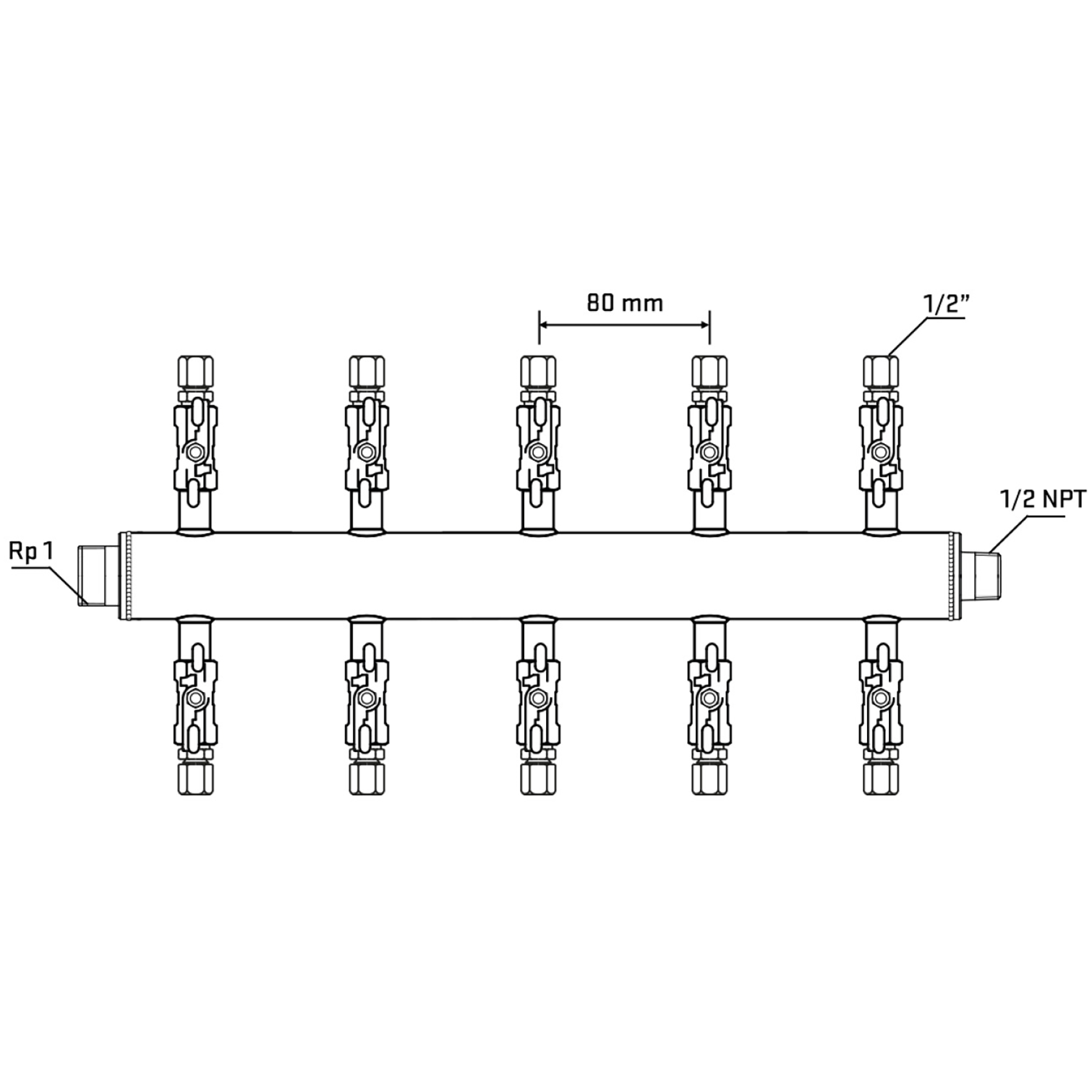 M510A050730 Manifolds Stainless Steel Double Sided