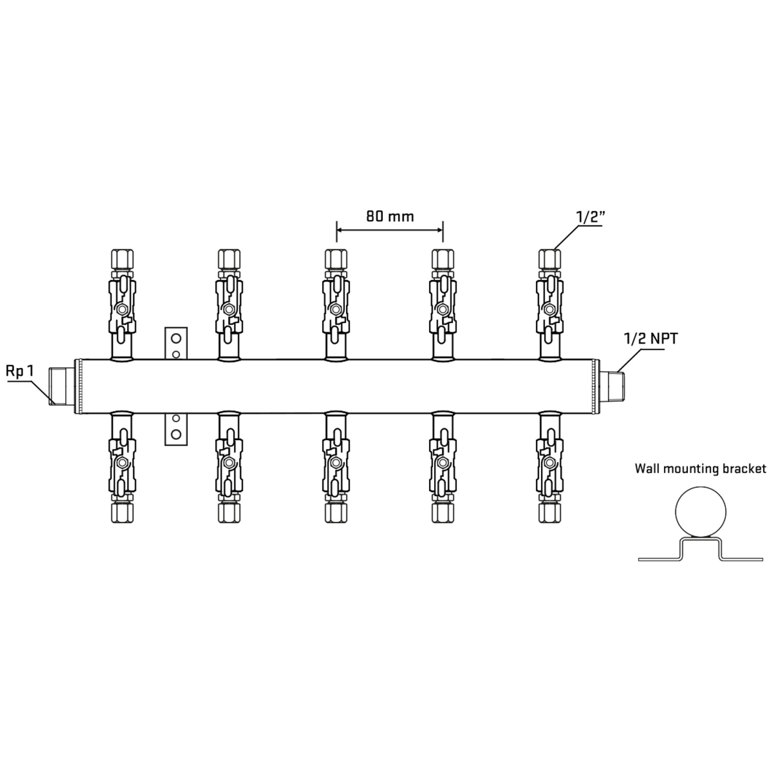 M510A050732 Manifolds Stainless Steel Double Sided