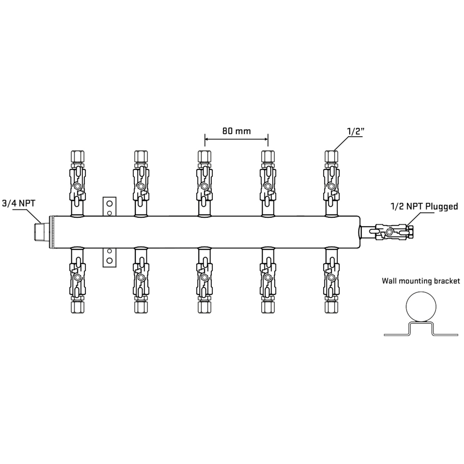 M510A050812 Manifolds Stainless Steel Double Sided