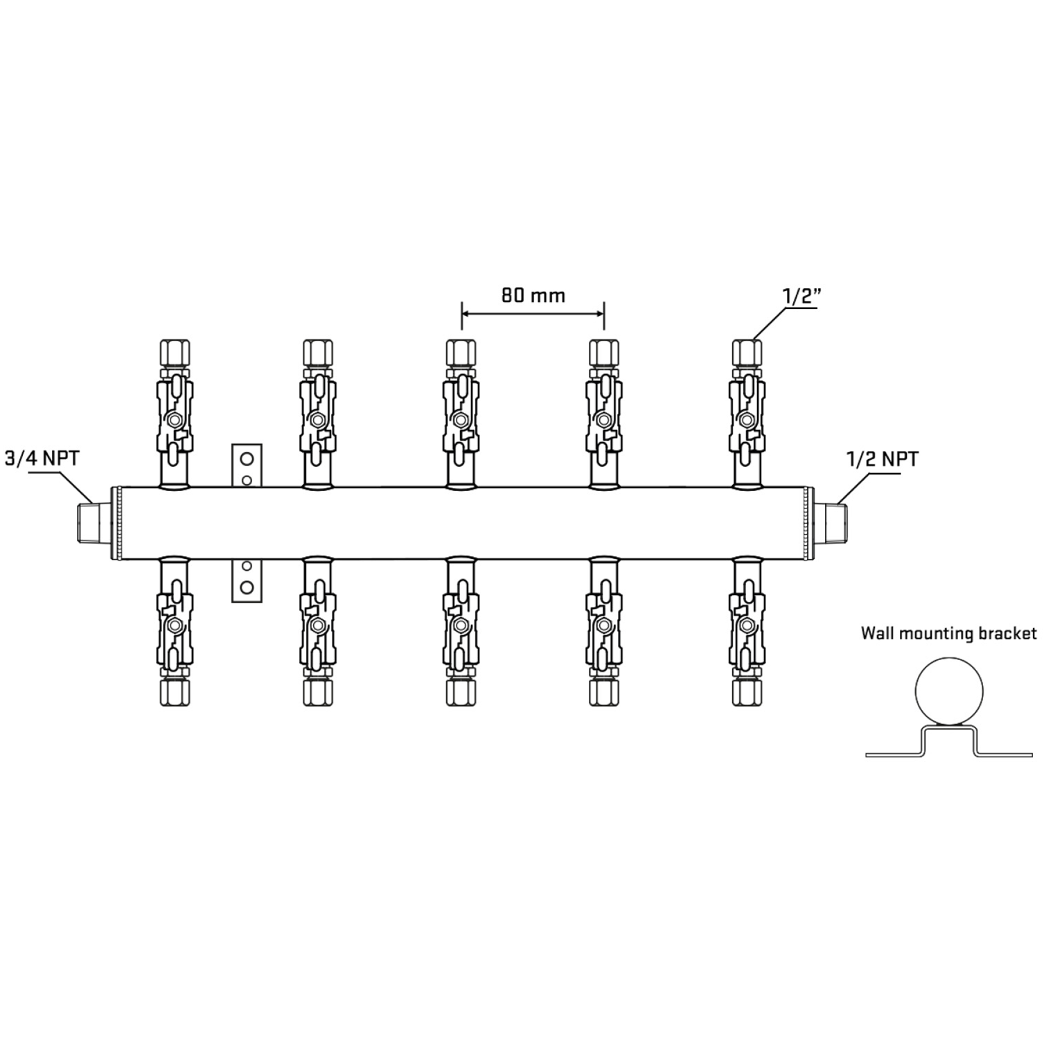 M510A050832 Manifolds Stainless Steel Double Sided